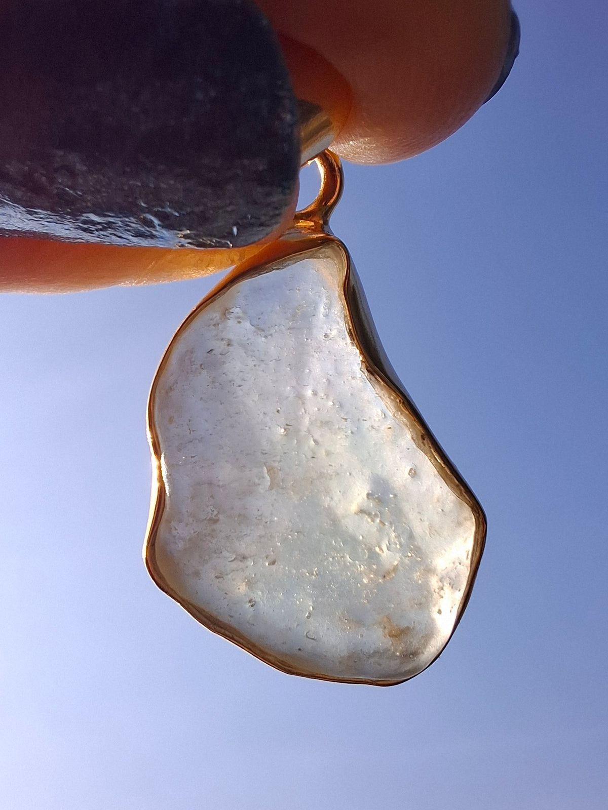 Libyan Desert Glass Pendant, 14K GOLD Plated, Tektite (Ref: LP115)