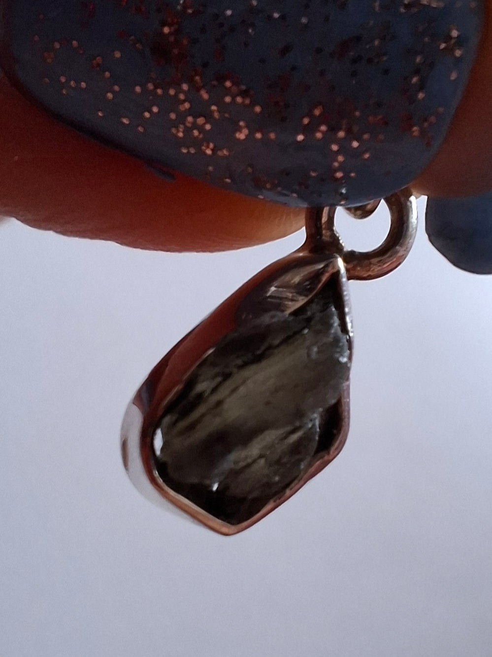 Moldavite Pendant, 925 Silver, Tektite (Ref: P47)