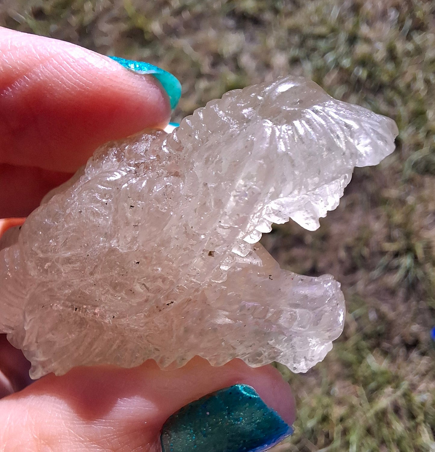 Libyan Desert Glass DRAGON HEAD carving, 22.42g, Tektite (Ref: Dragon 2)