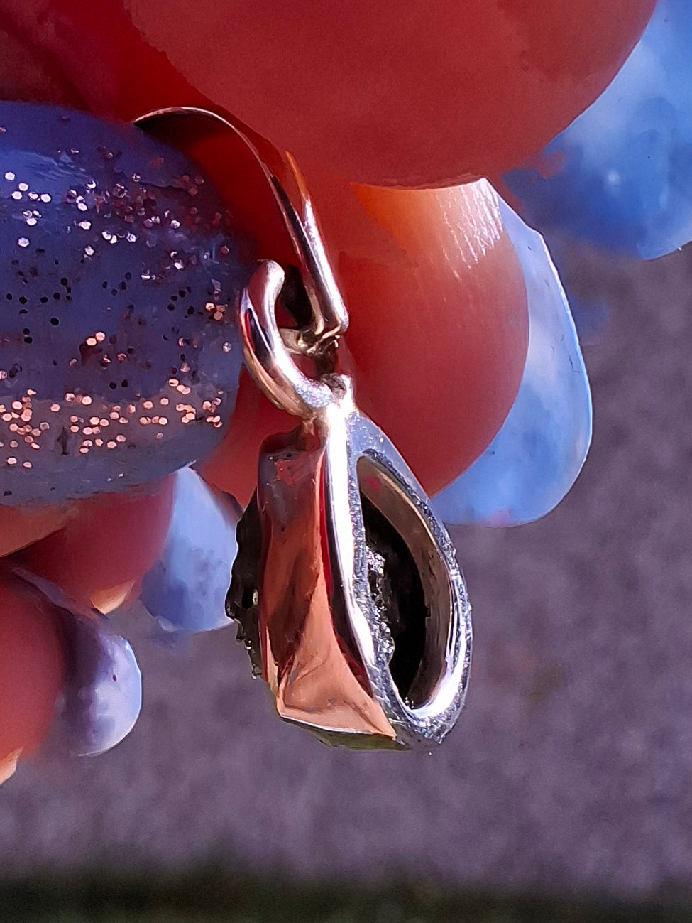 Moldavite Pendant, 925 Silver, Tektite (Ref: P62)