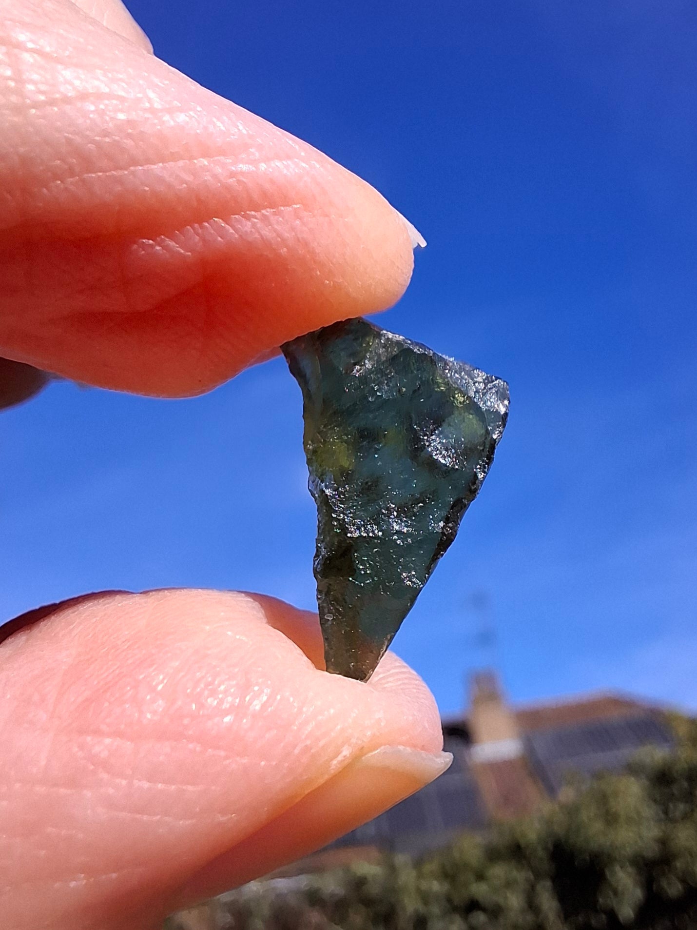 Moldavite Piece, 0.73g, Tektite (Ref: 1334)
