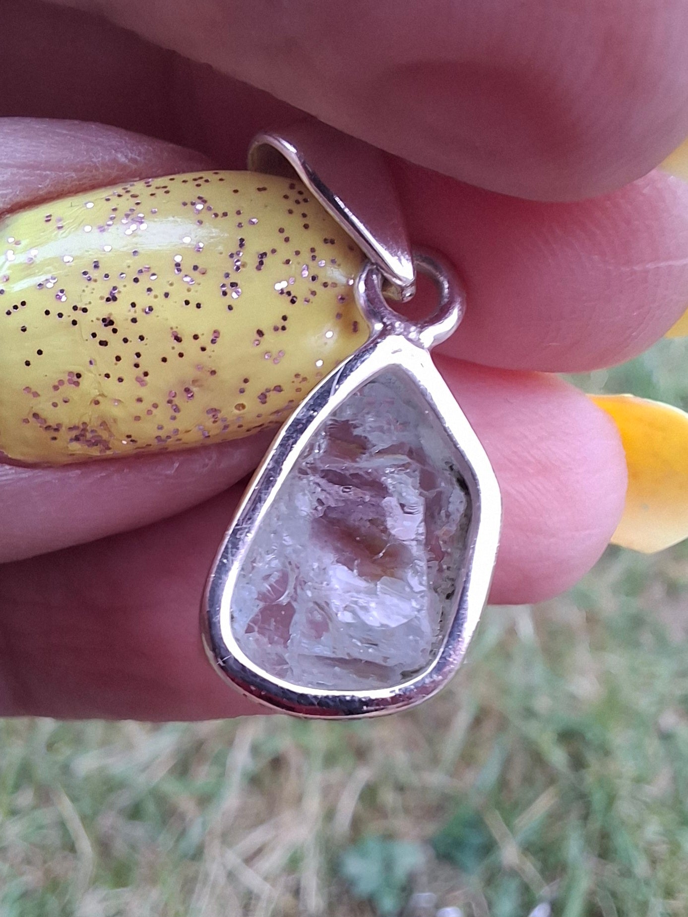 Aquamarine Pendant, 925 Silver, Crystal (Ref: AQ14)