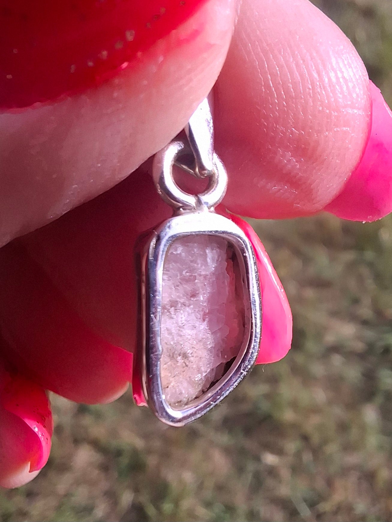 Pink Tourmaline Pendant, 925 Silver, Crystal (Ref: PT41)