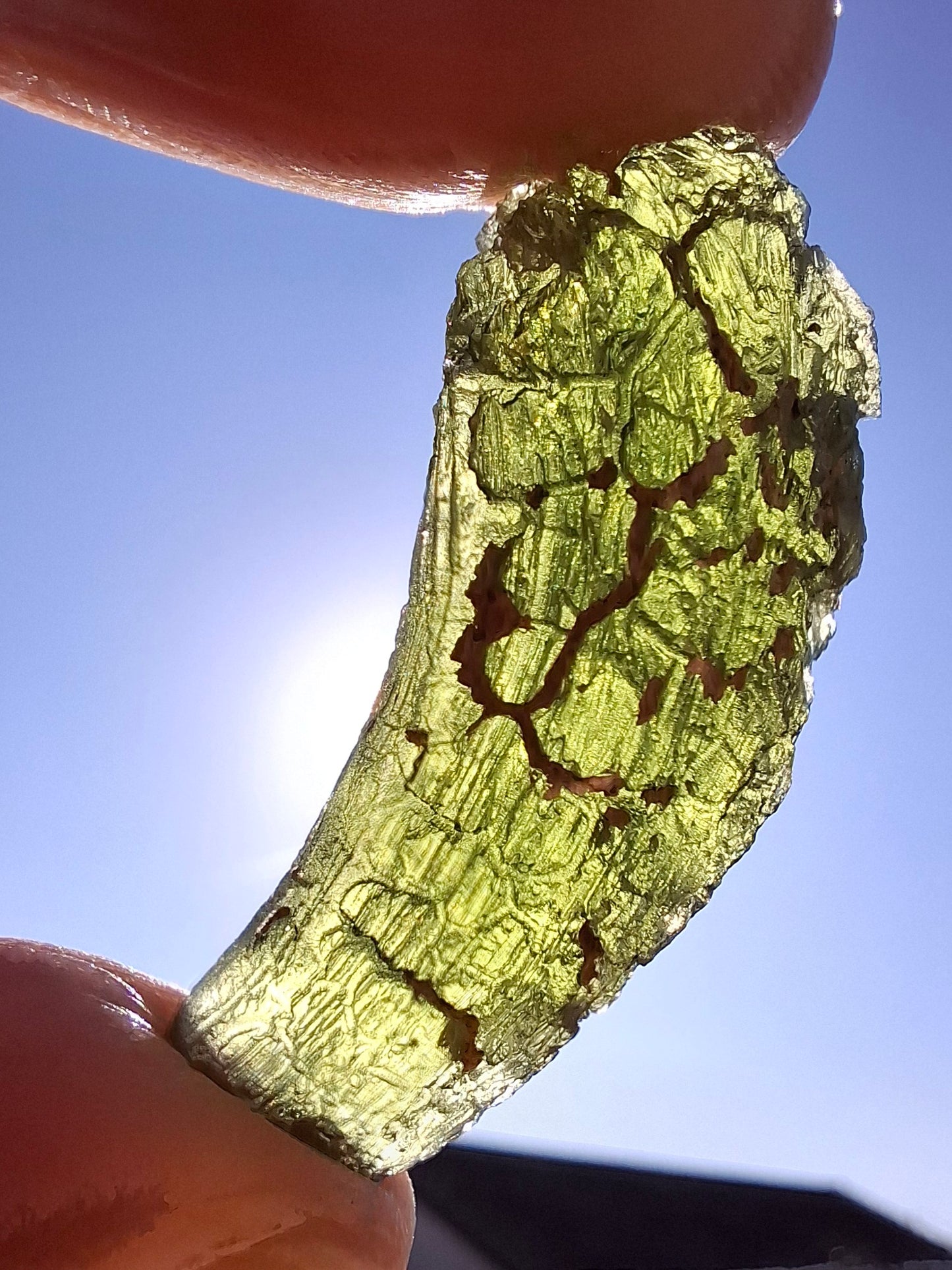 Moldavite Piece, NESMEN, 8.04g, Tektite (Ref: 1377)