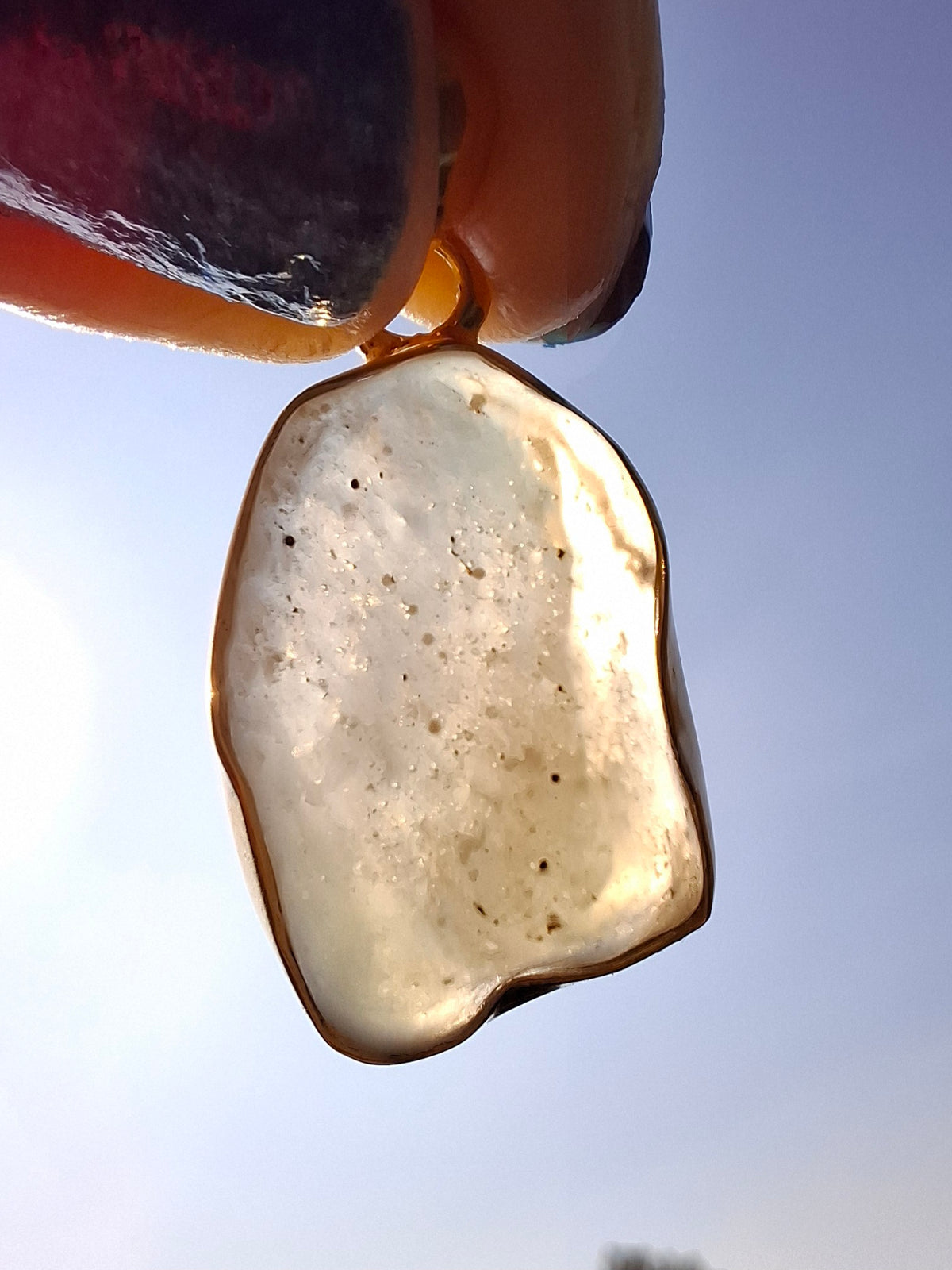 Libyan Desert Glass Pendant, 14K GOLD Plated, Tektite (Ref: LP123)