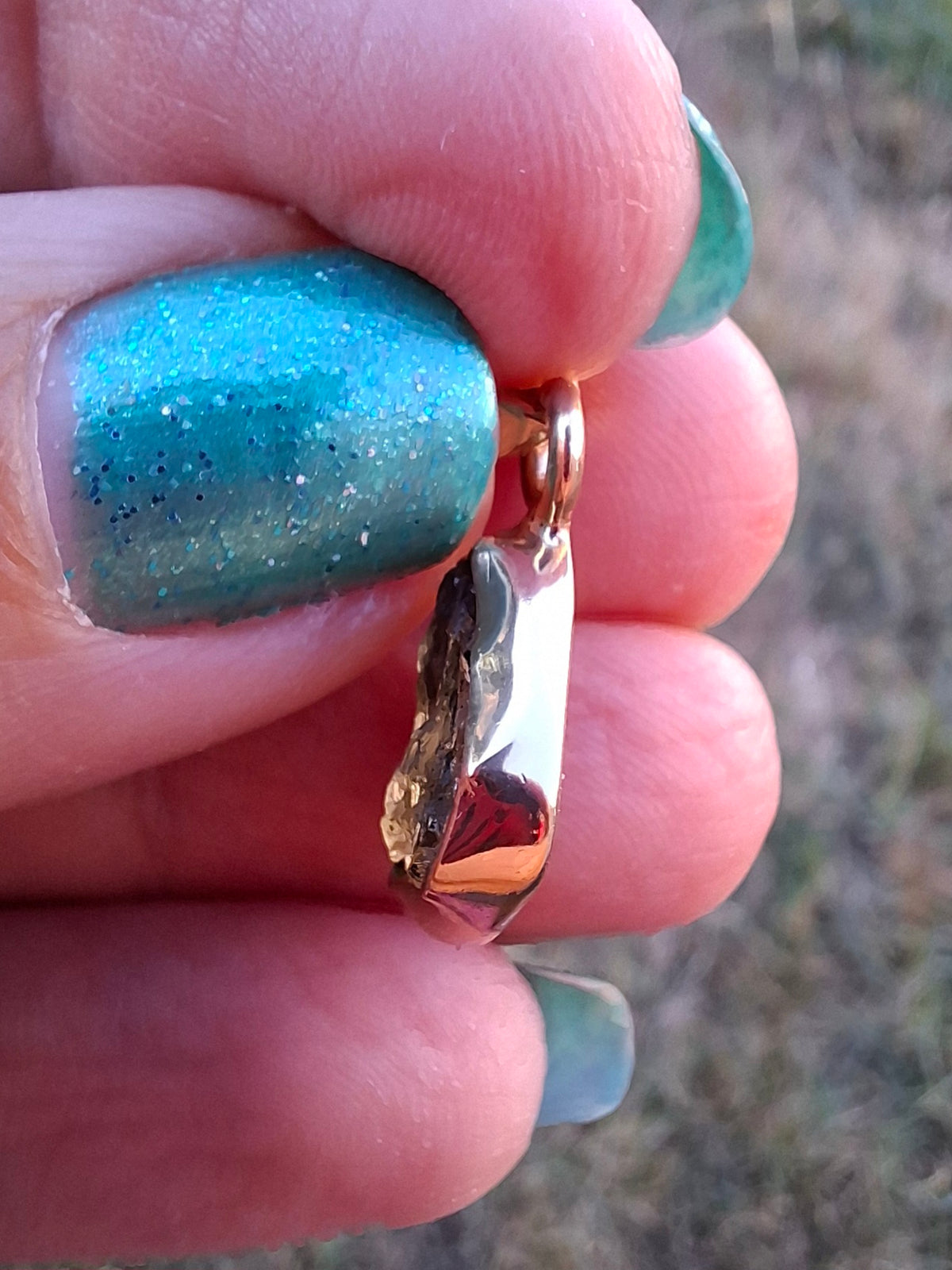 Moldavite Pendant, 14K GOLD Plated, Tektite (Ref: P446)