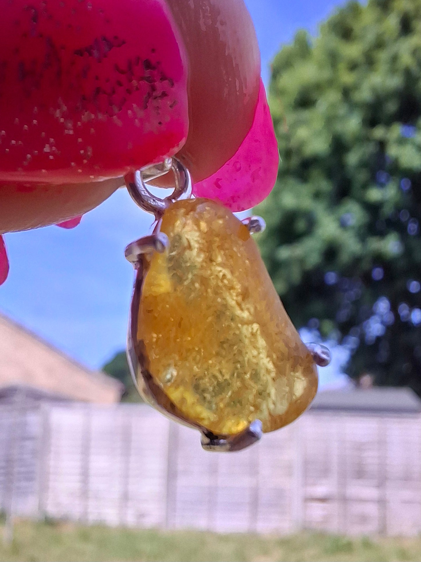 Baltic Amber Pendant, 925 Silver, Fossil (Ref: AP22)