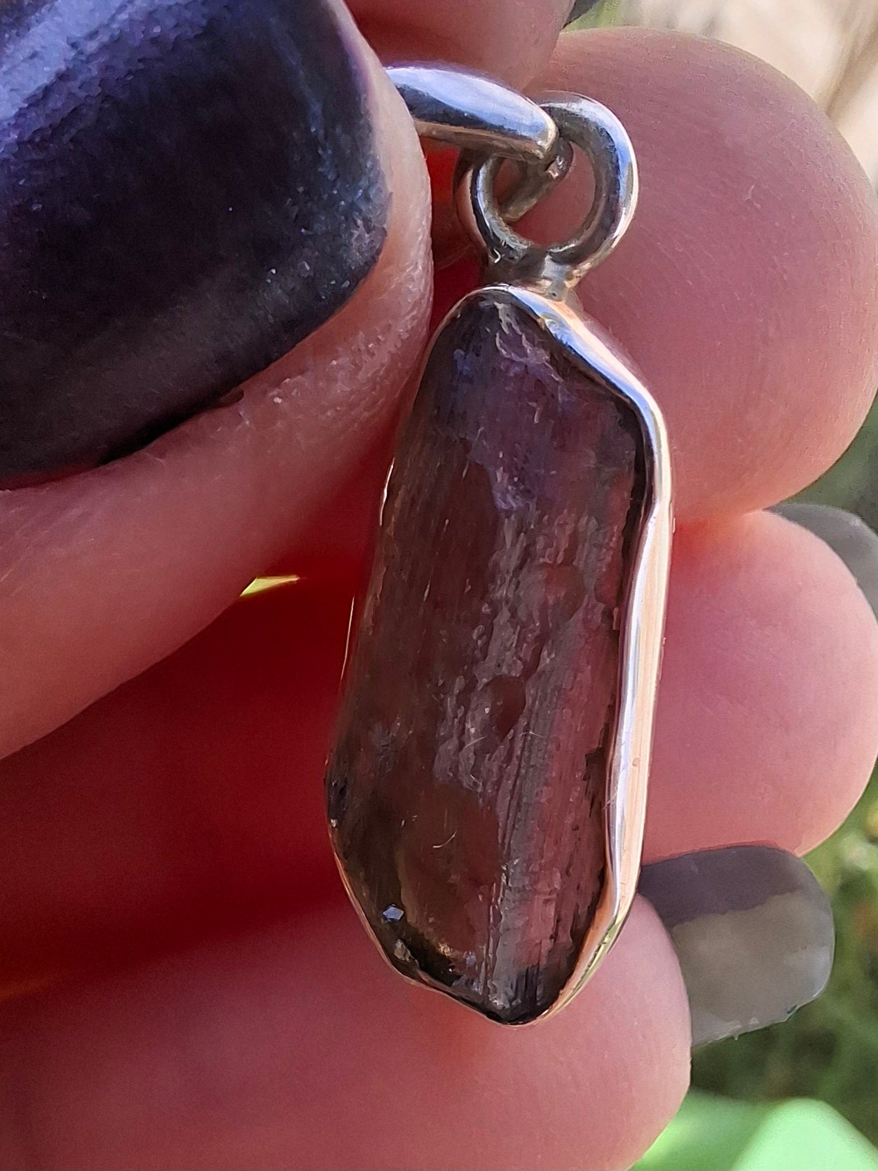 Moldavite Pendant, 925 Silver, Tektite (Ref: P11)