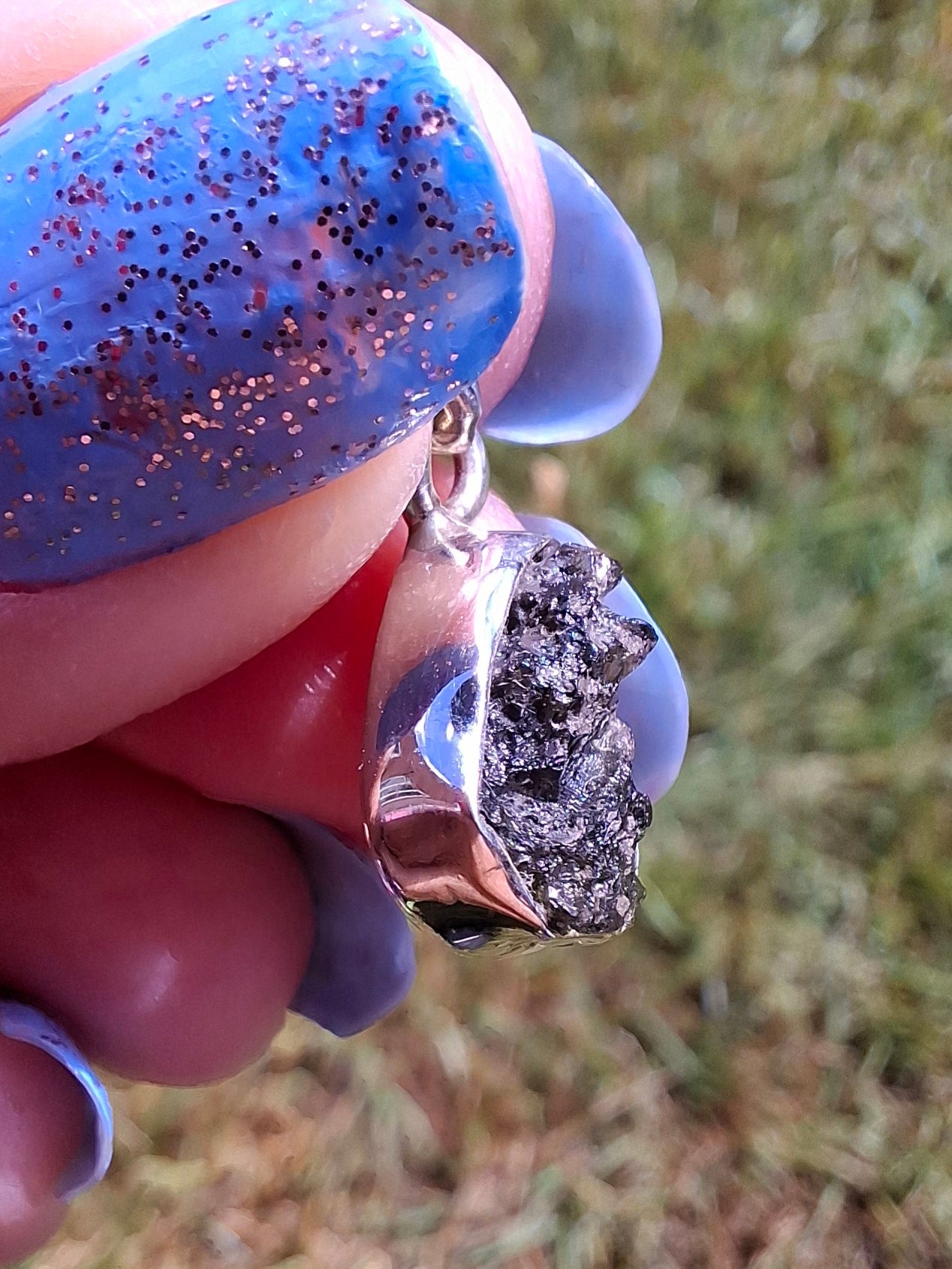Moldavite Pendant, 925 Silver, Tektite (Ref: P64)