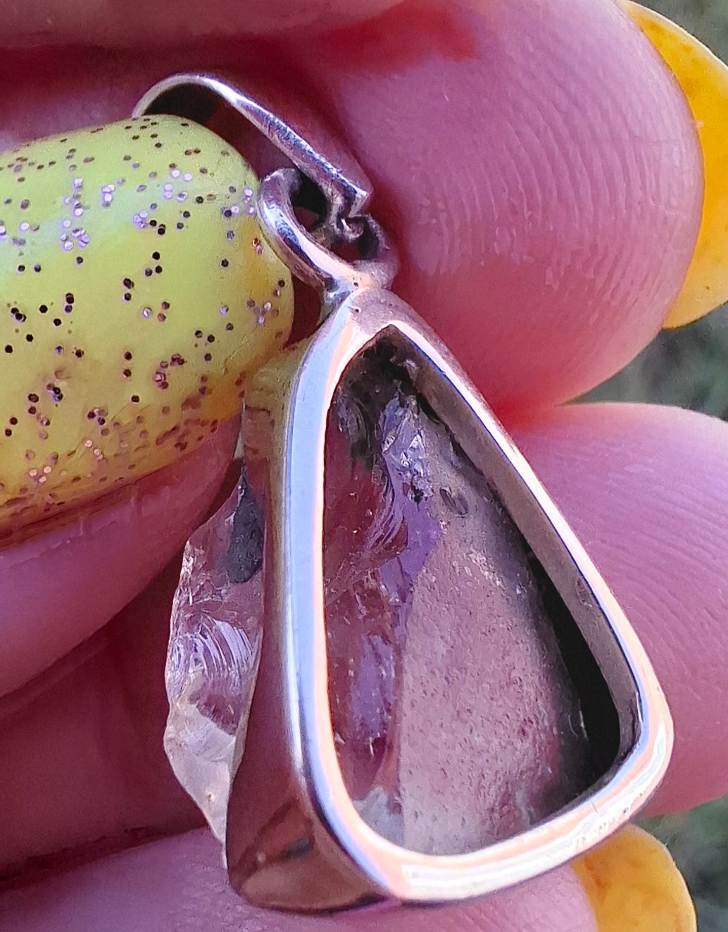 Libyan Desert Glass Pendant, 925 Silver, Tektite (Ref: LP101)