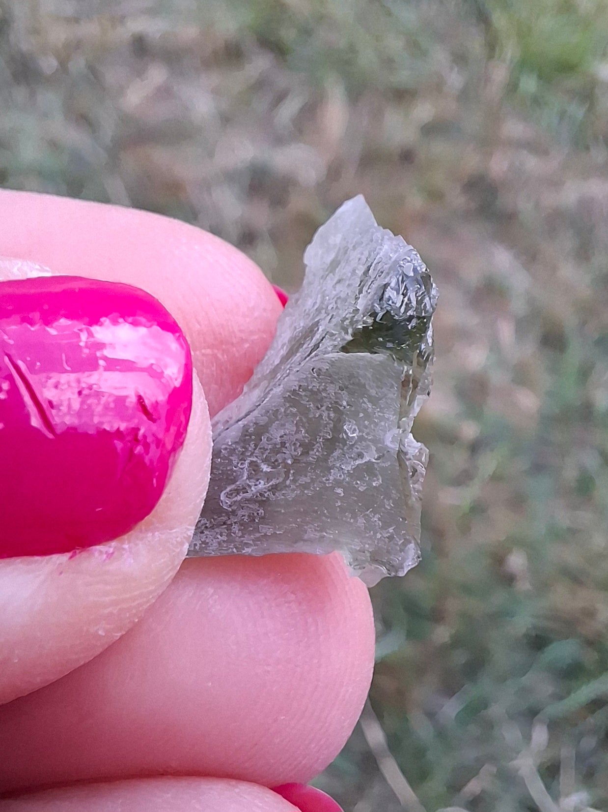 Moldavite Piece, SNOWFLAKE, FROSTED, BRUSNA, 0.92g, Tektite (Ref: 1499)