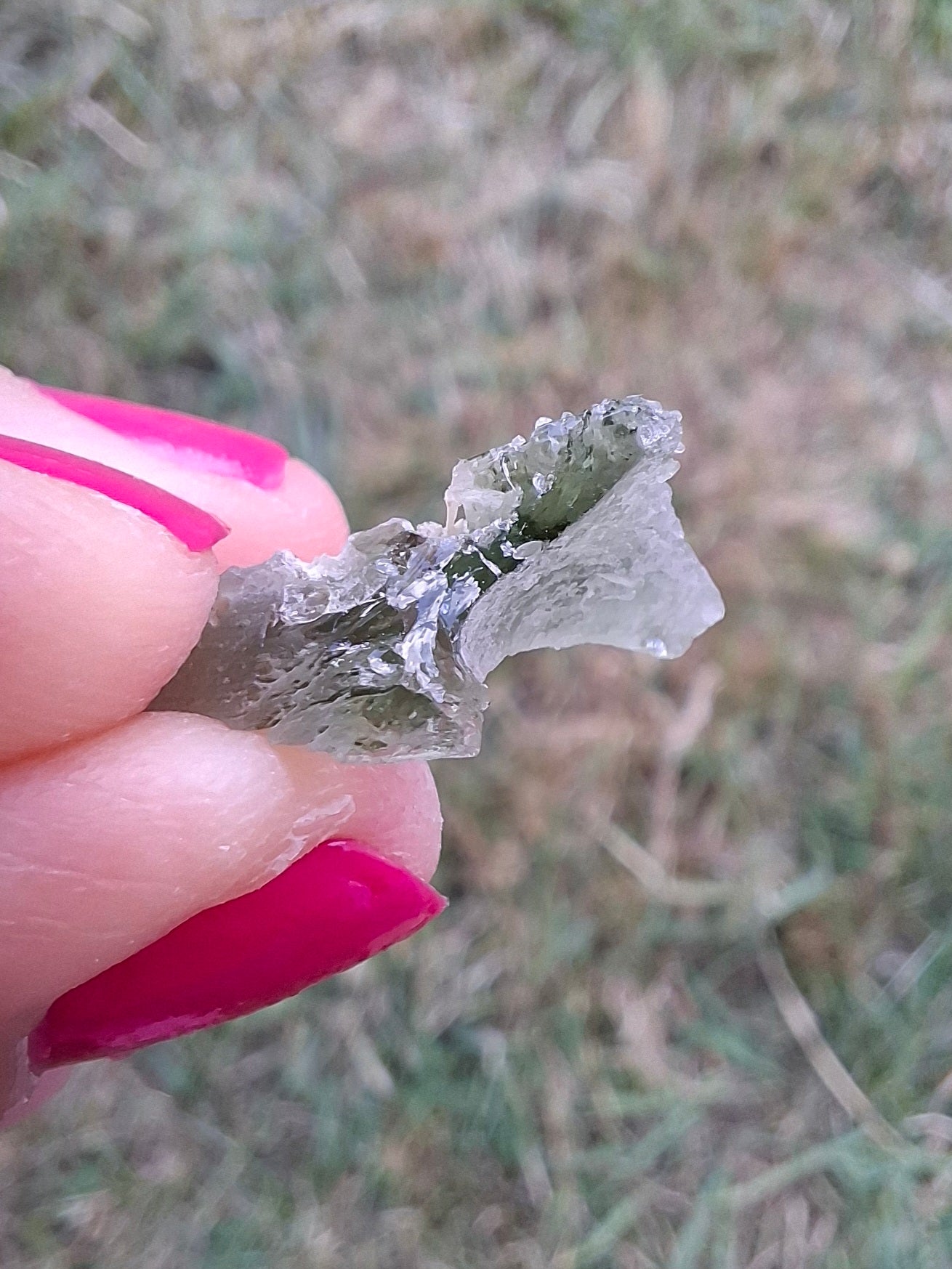 Moldavite Piece, SNOWFLAKE, FROSTED, BRUSNA, 0.92g, Tektite (Ref: 1499)