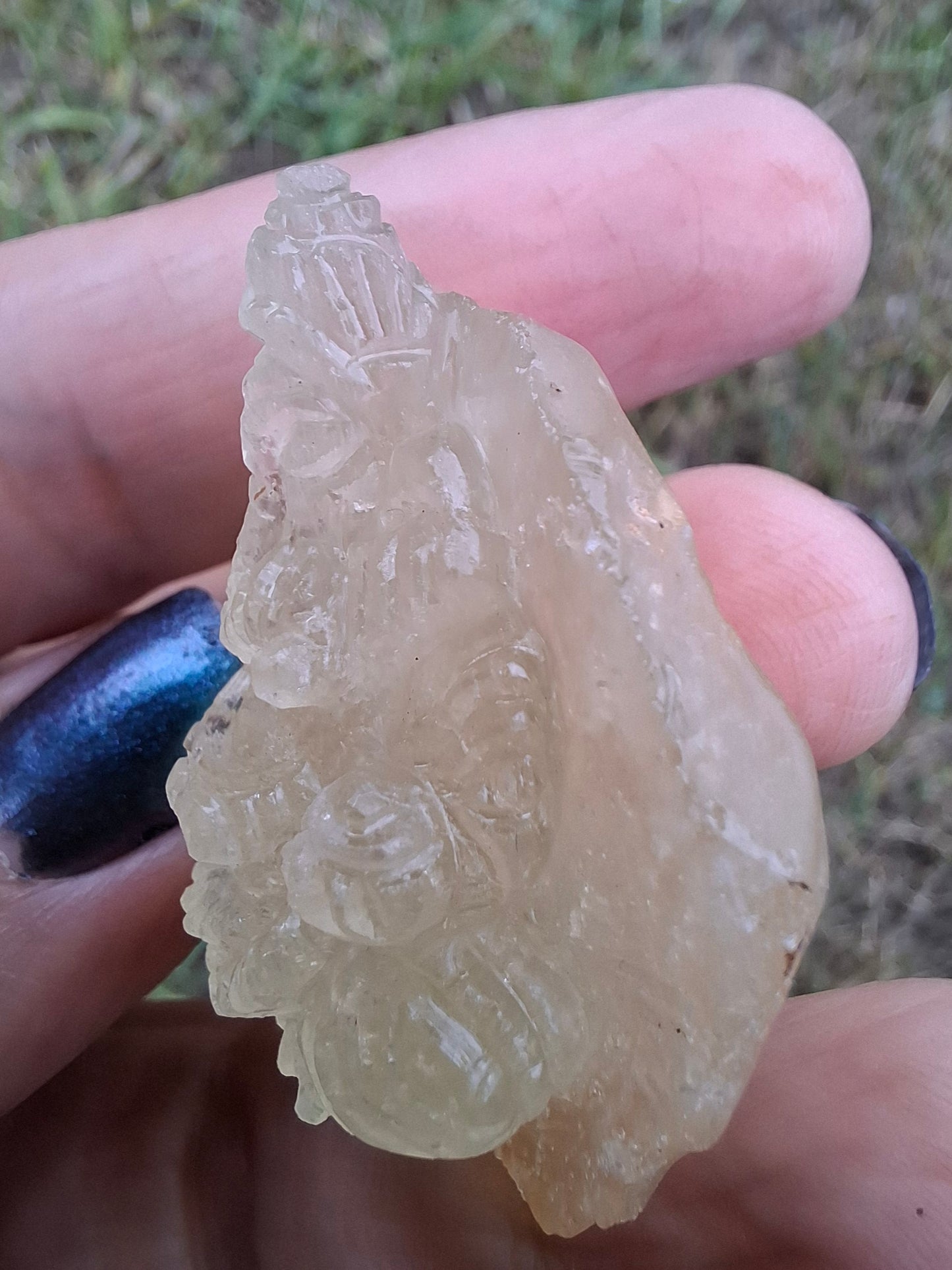 Libyan Desert Glass GANESHA carving, 20.76g, Tektite (Ref: Ganesha4)
