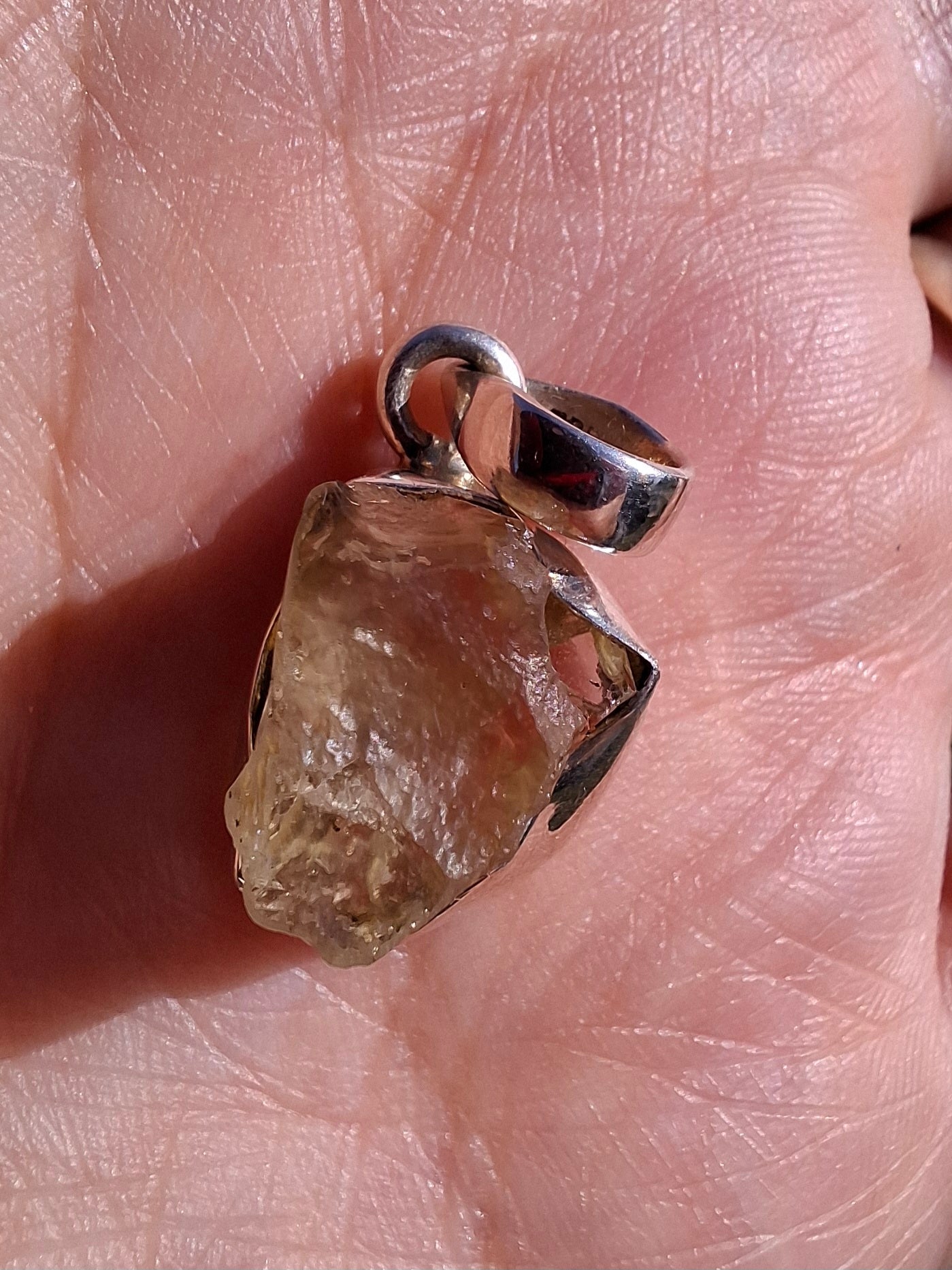 Libyan Desert Glass Pendant, 925 Silver, Tektite (Ref: LP107)