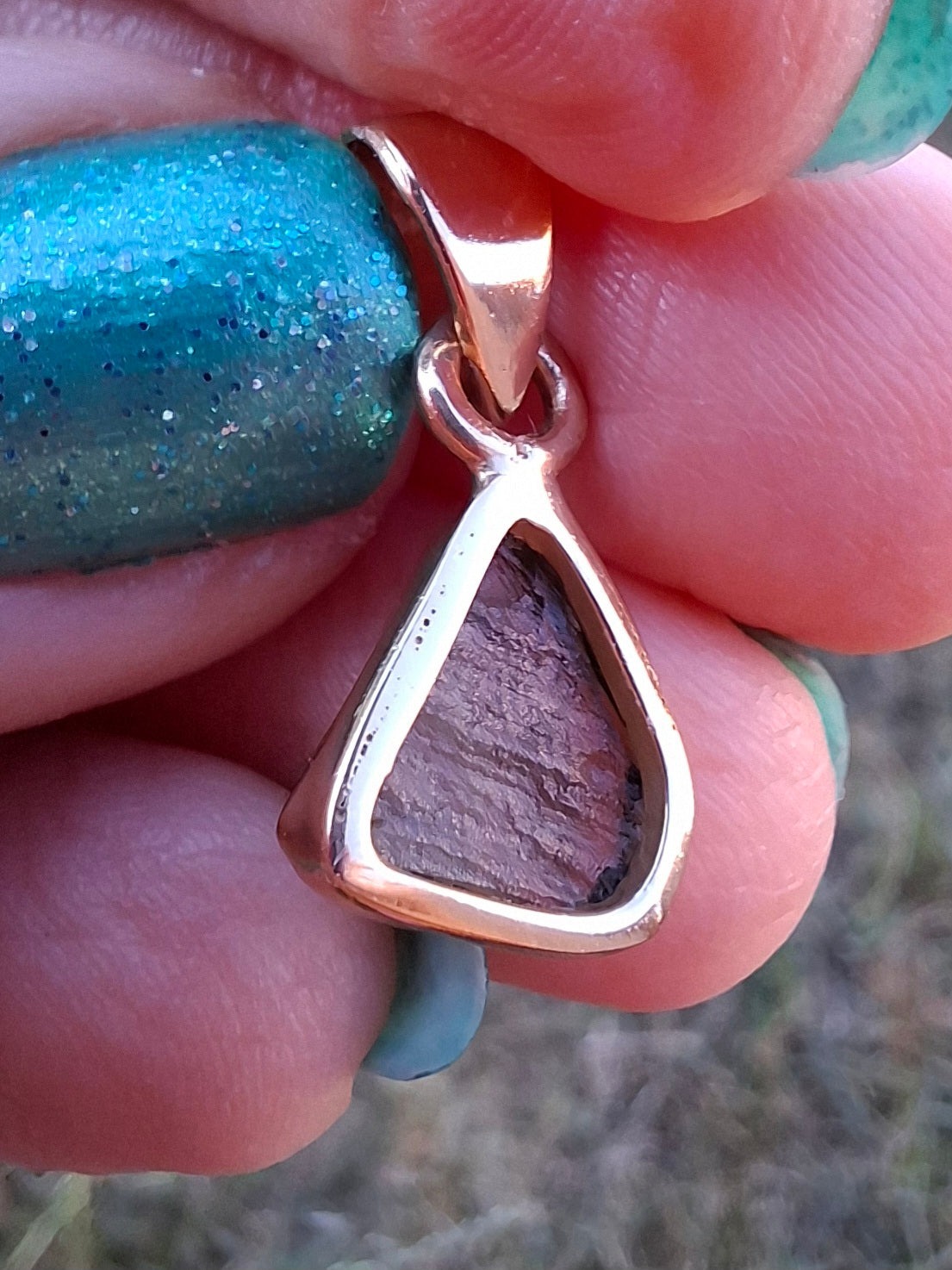 Moldavite Pendant, 14K GOLD Plated, Tektite (Ref: P452)