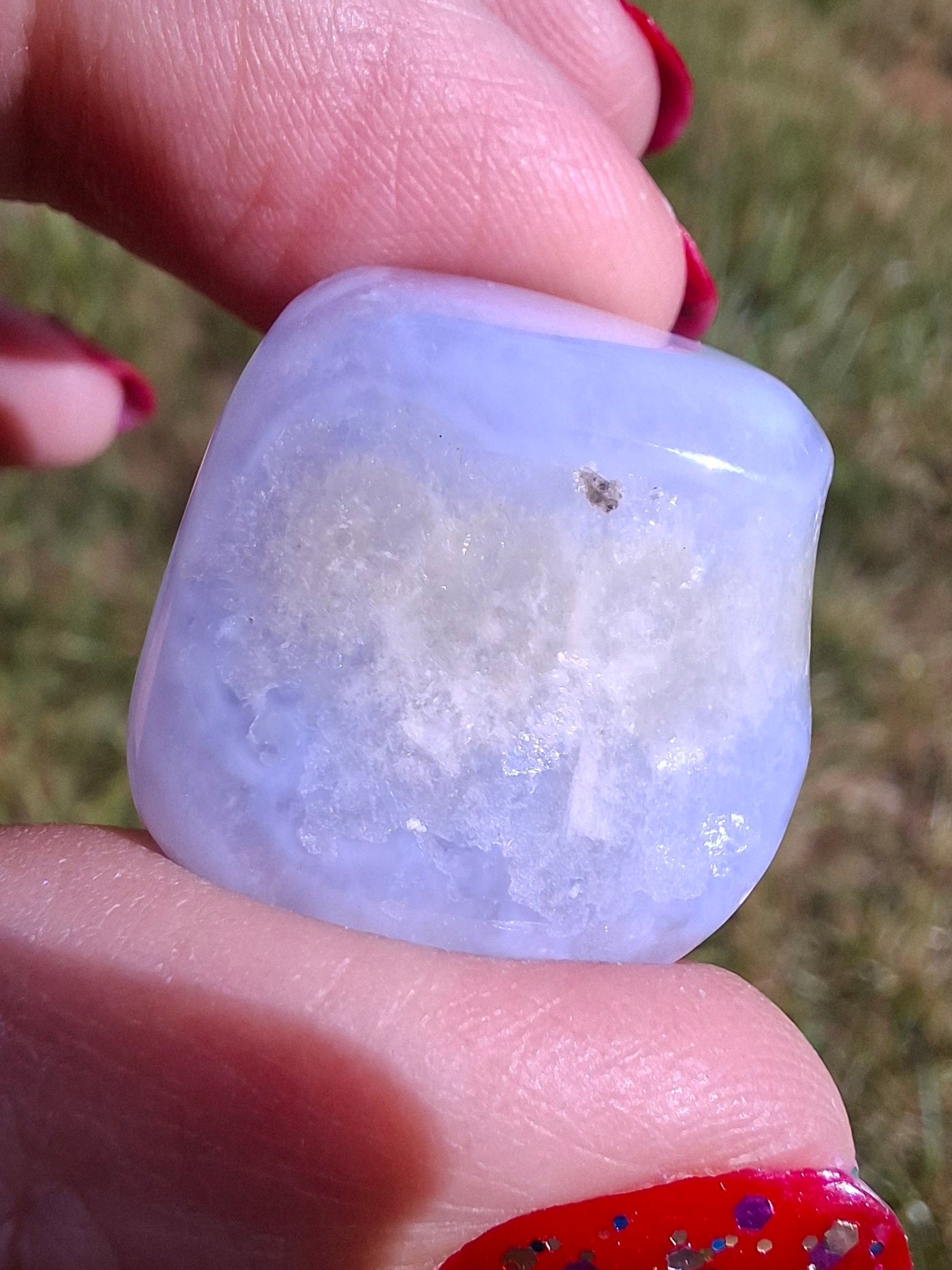 Blue Lace Agate, Tumble Stone, Crystal (Ref: T140)