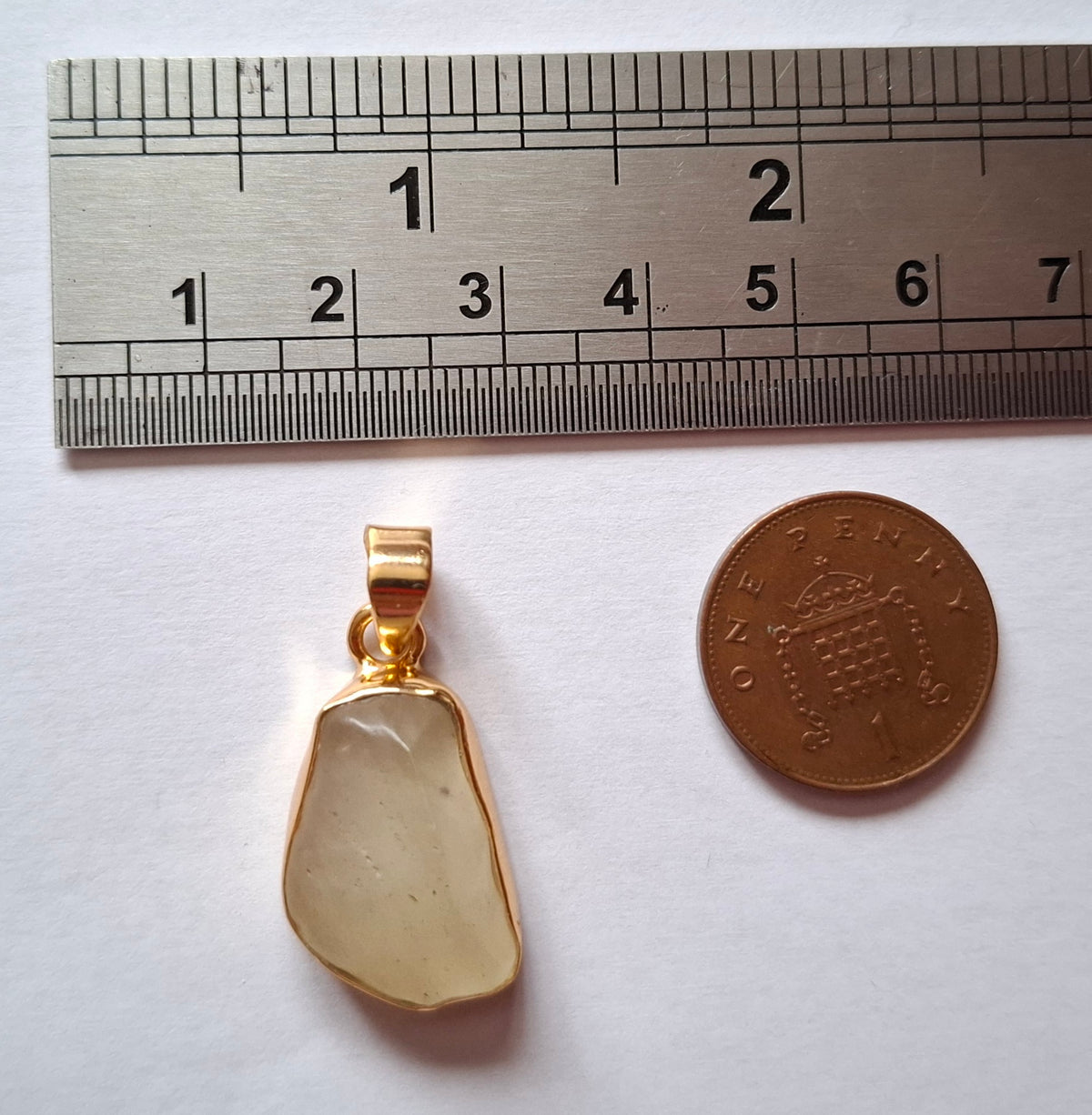 Libyan Desert Glass Pendant, 14K GOLD Plated, Tektite (Ref: LP117)