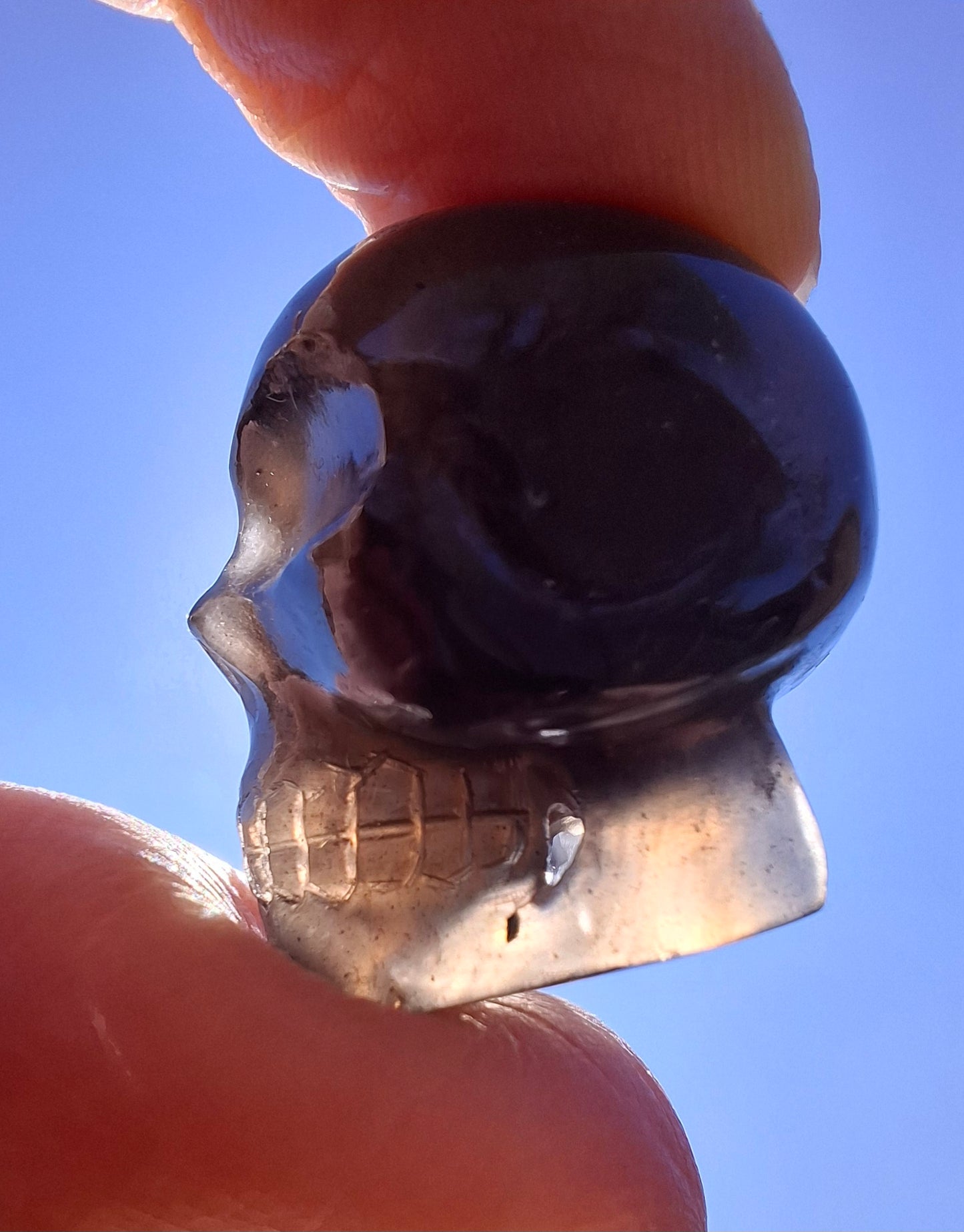 Agni Manitite SKULL Carving, 13.06g, Crystal (Ref: Ag S3)