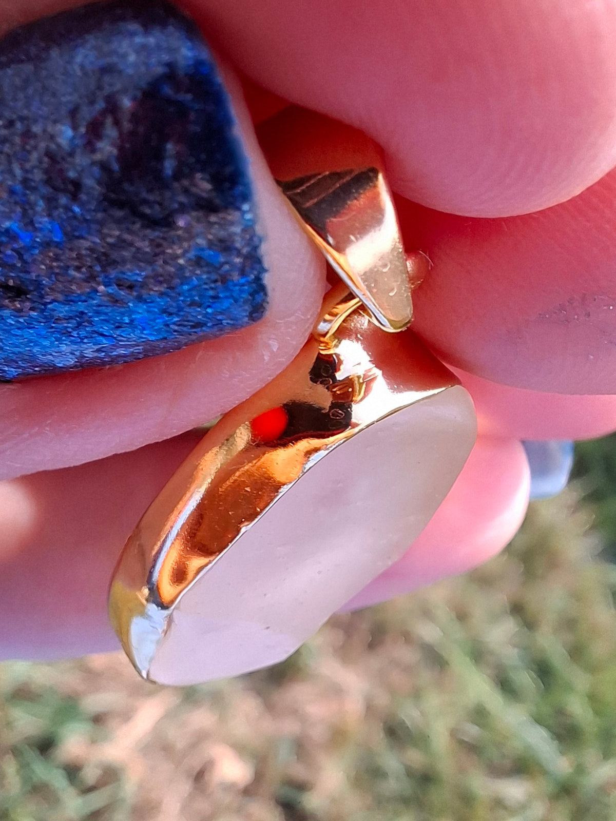 Libyan Desert Glass Pendant, 14K GOLD Plated, Tektite (Ref: LP114)