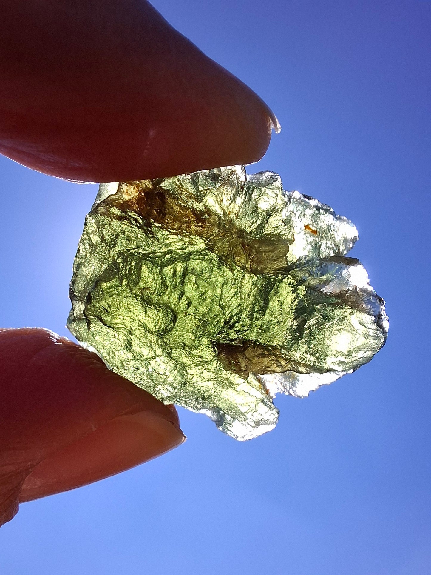 Moldavite Piece, NESMEN, 6.92g, Tektite (Ref: 1375)