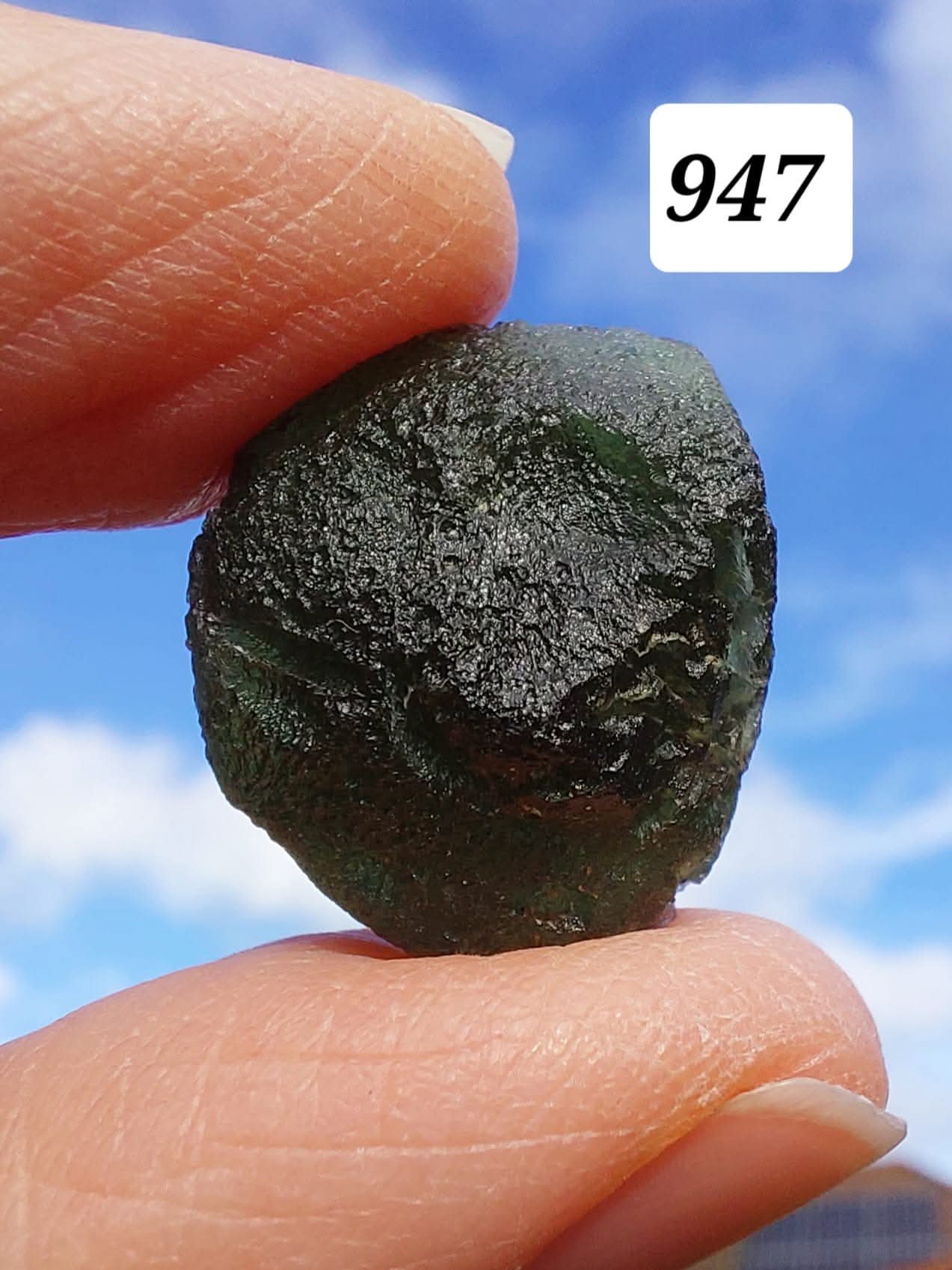 Moldavite Piece, NESMEN,  5.48g, Tektite (Ref: 947)