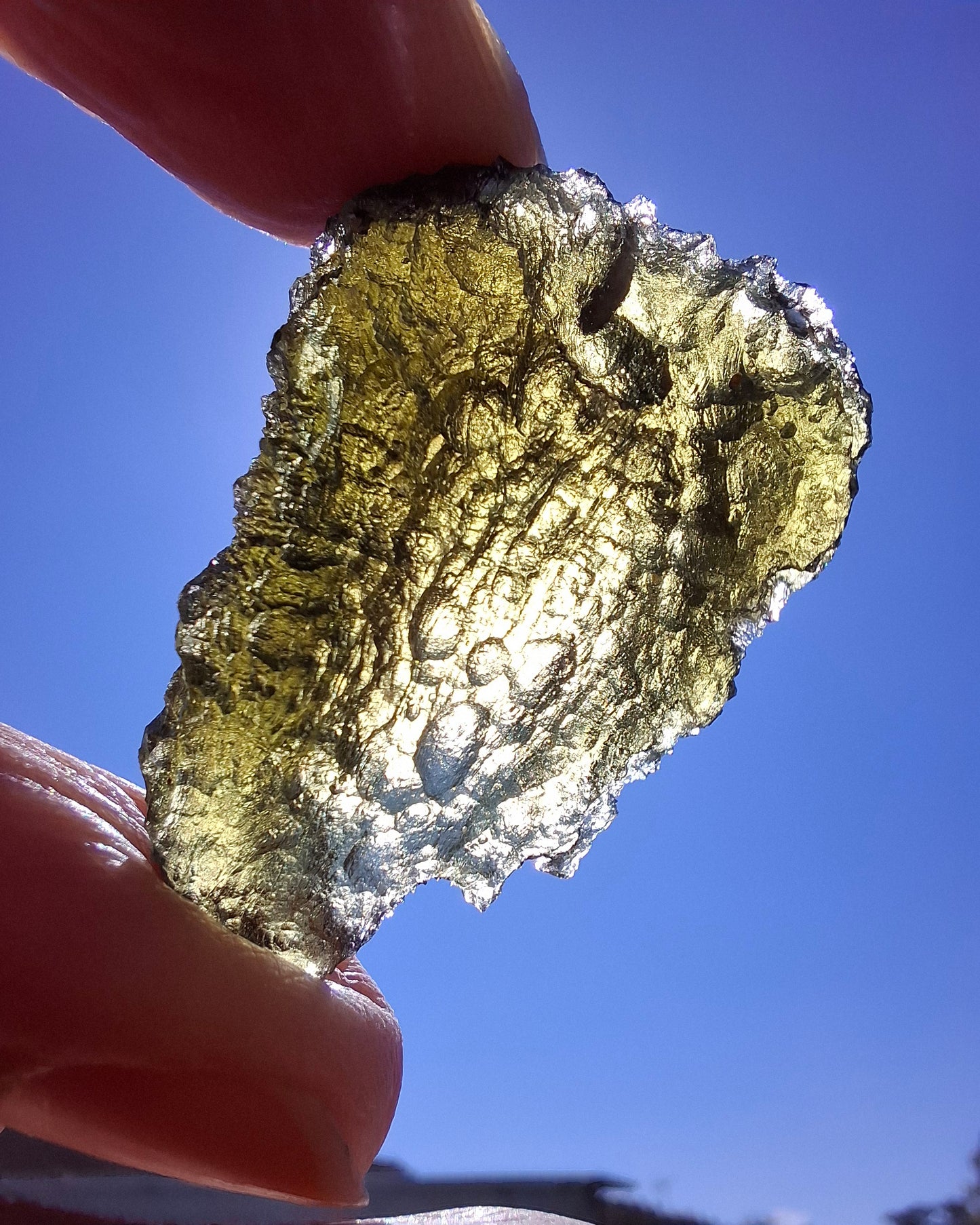 Moldavite Piece, CHLUM, 9.87g, Tektite (Ref: 1168)