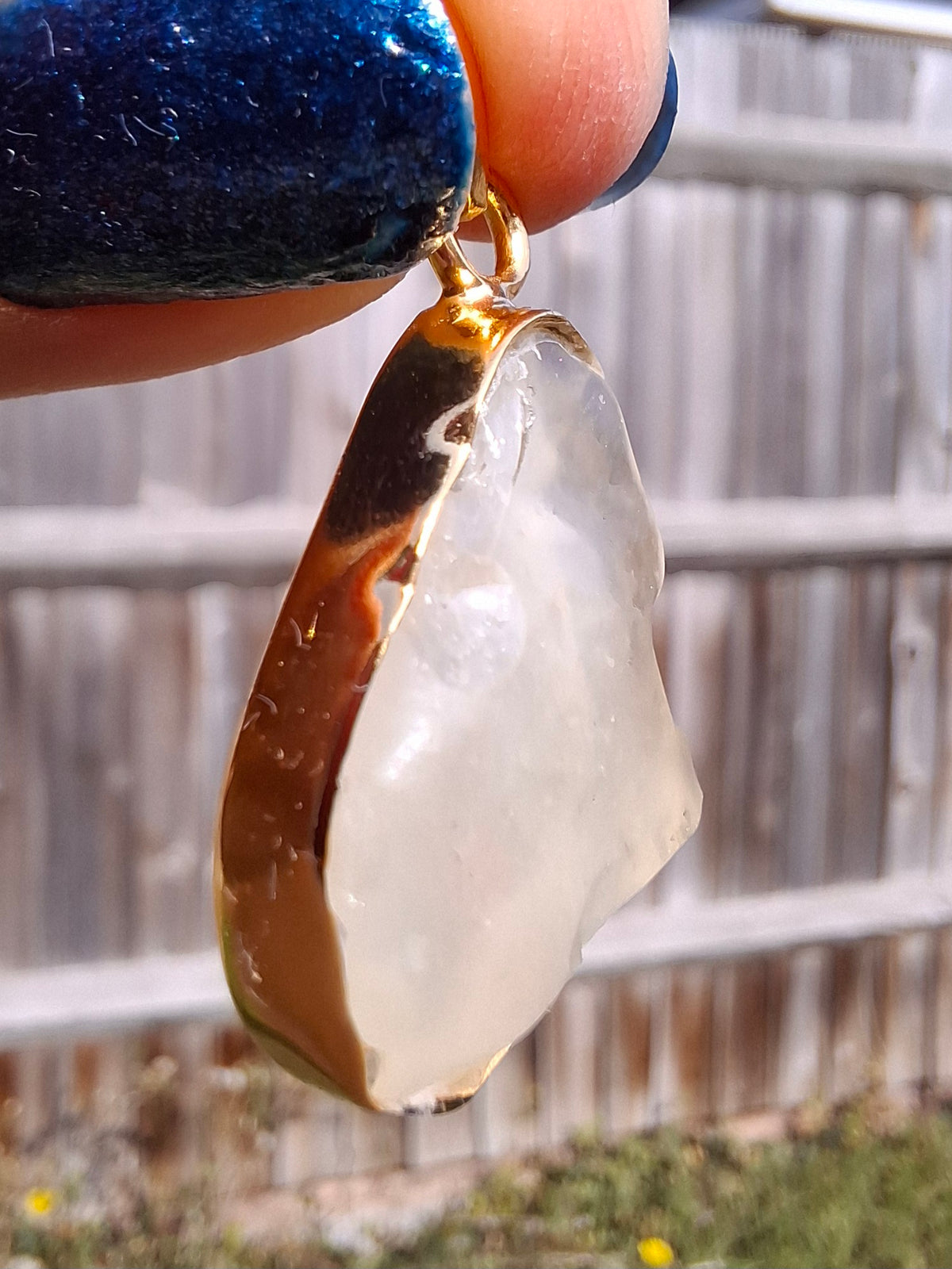 Libyan Desert Glass Pendant, 14K GOLD Plated, Tektite (Ref: LP121)