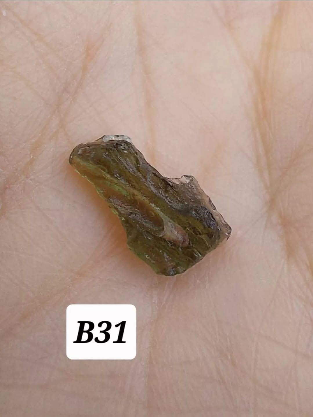 Moldavite Small Piece, 0.43g, Tektite (Ref: B31)
