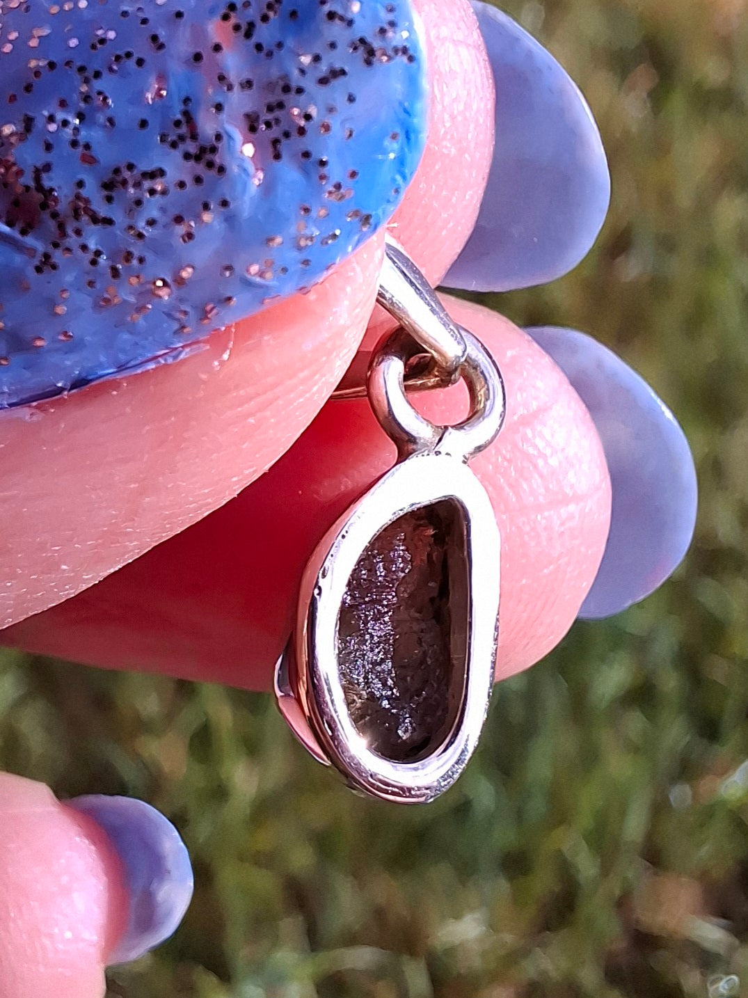 Moldavite Pendant, 925 Silver, Tektite (Ref: P36)