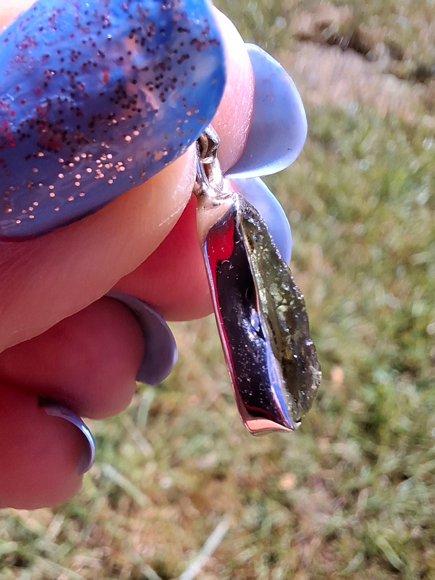 Moldavite Pendant, 925 Silver, Tektite (Ref: P82)