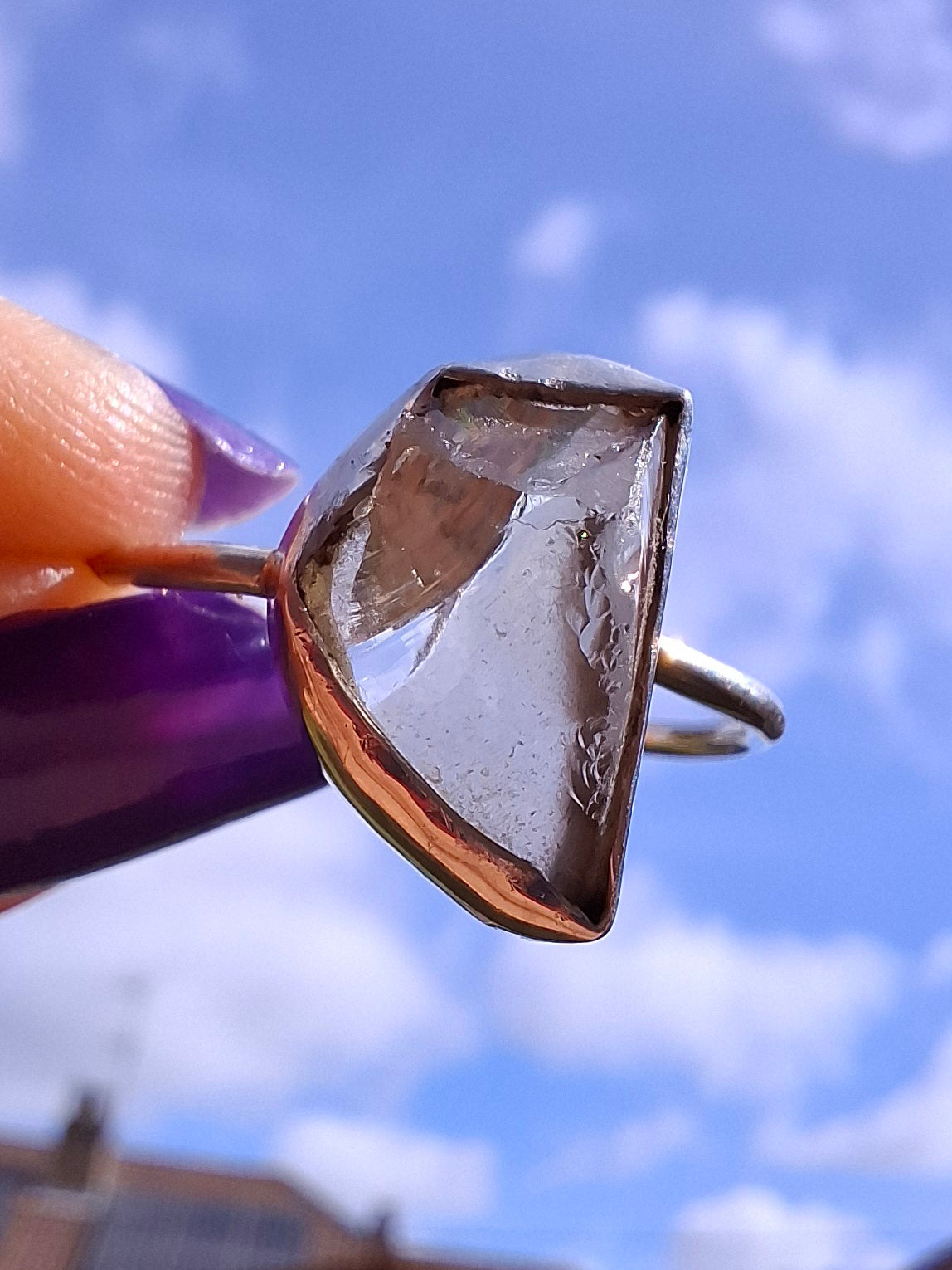 Libyan Desert Glass Ring, size W, 925 Silver, Tektite (Ref: LR61)