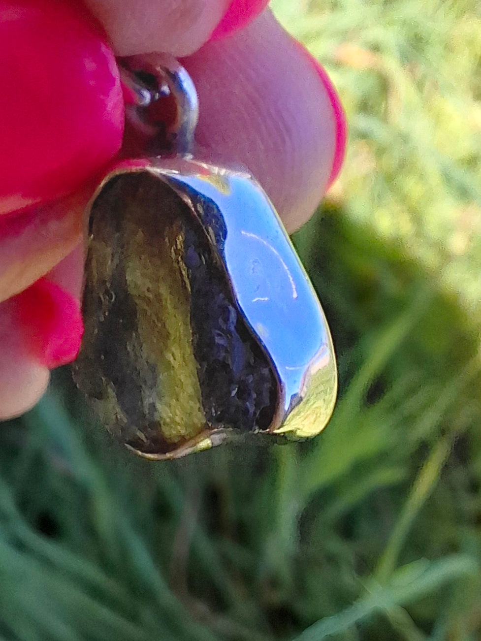 Moldavite Pendant, 925 Silver, Tektite (Ref: P440)