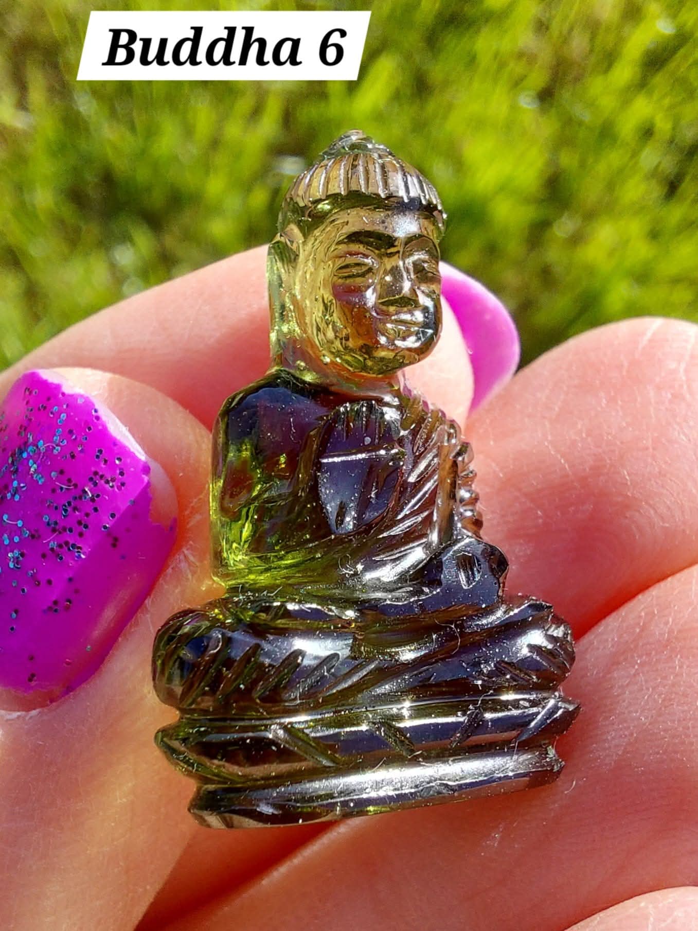 Moldavite BUDDHA Carving, 4.23g, Tektite (Ref: Buddha6)