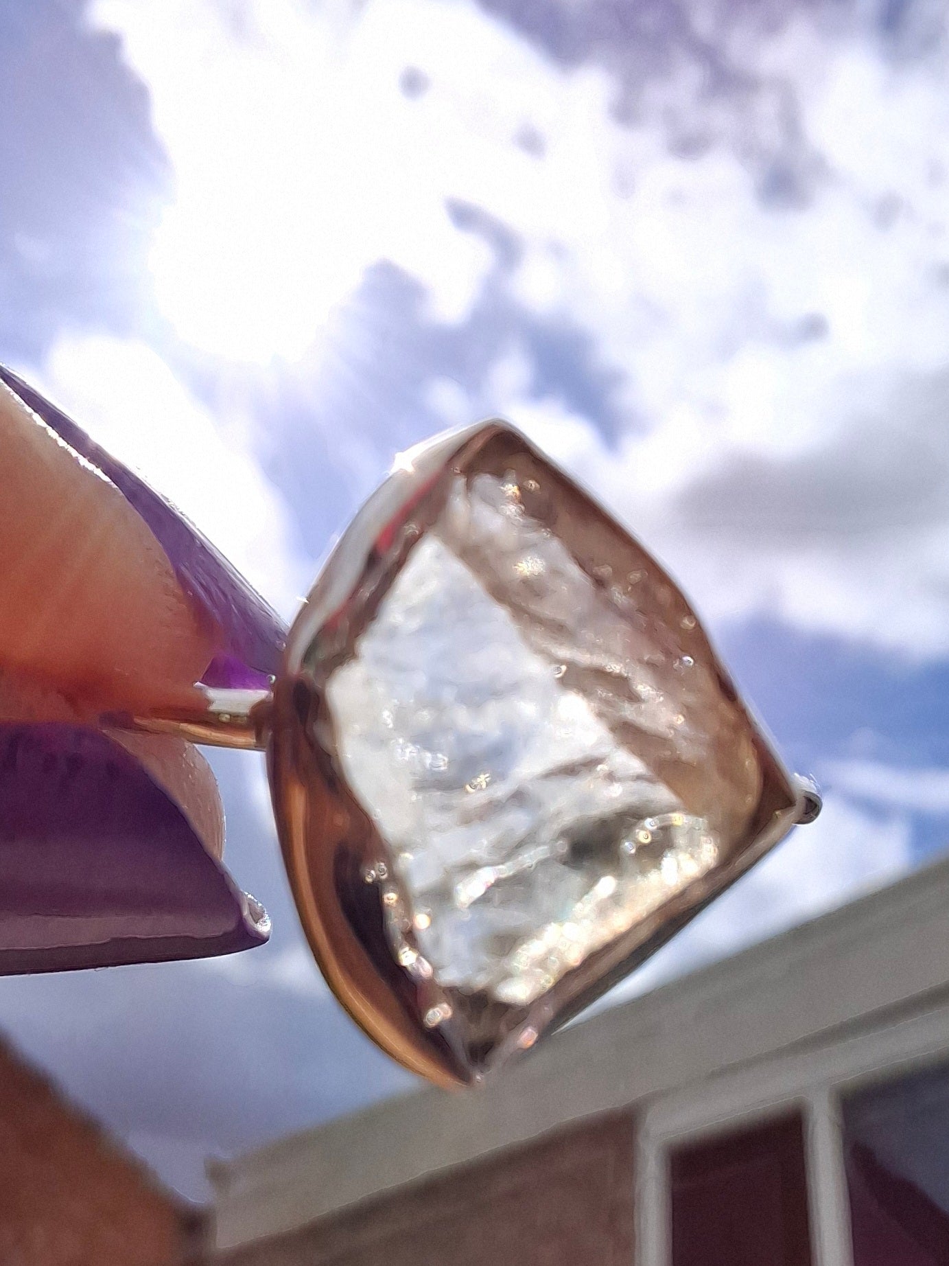 Libyan Desert Glass Ring, size T, 925 silver, Tektite (Ref: LR49)