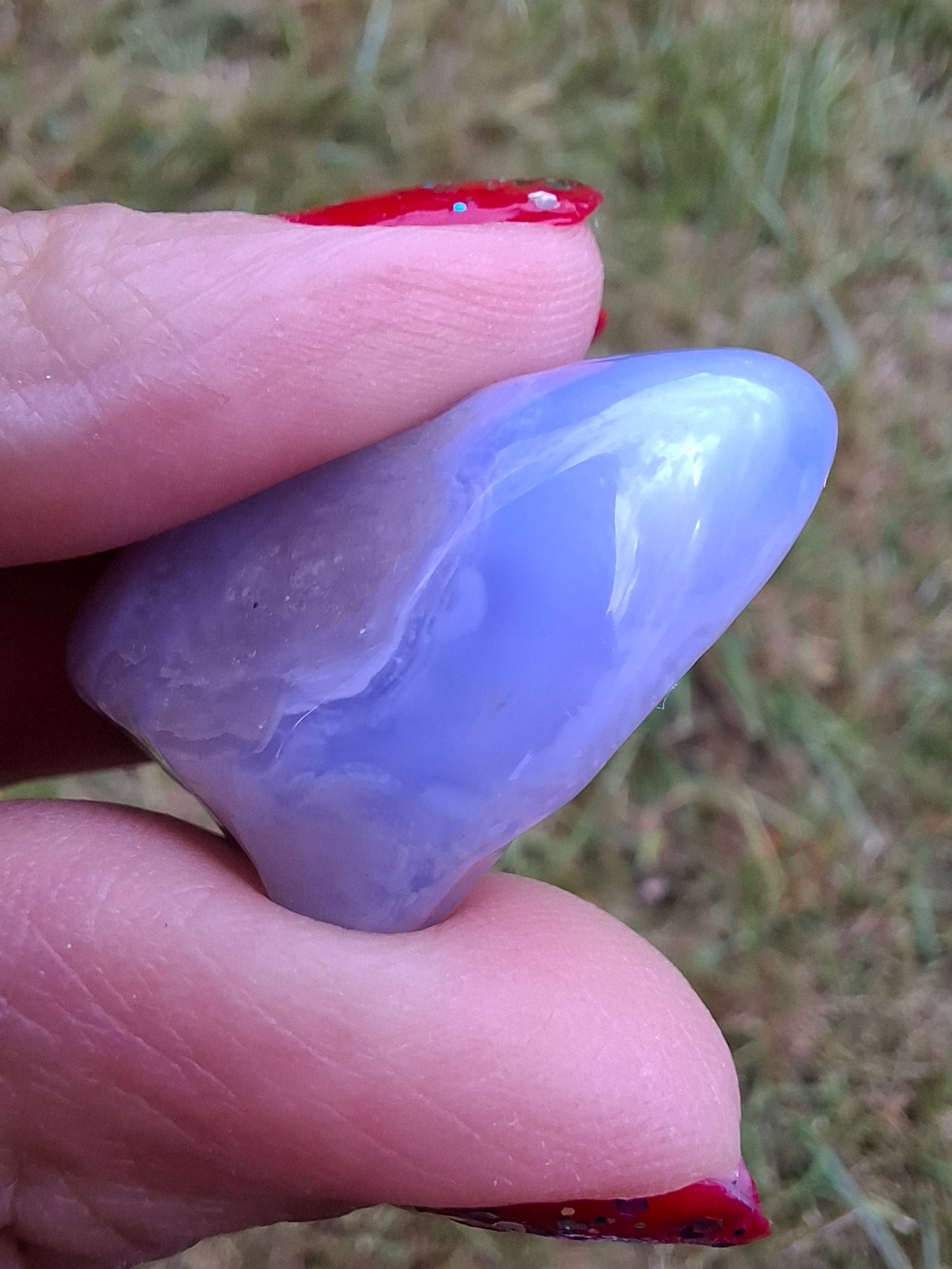 Blue Lace Agate, Tumble Stone, Crystal (Ref: T139)