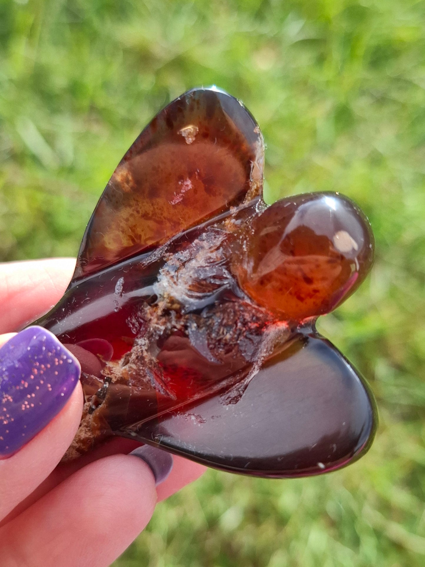 Red Amber Angel, 26.36g, carving, Fossil (Ref: AA1)