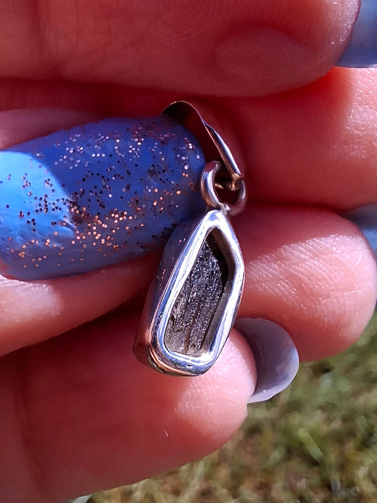 Moldavite Pendant, 925 Silver, Tektite (Ref: P91)