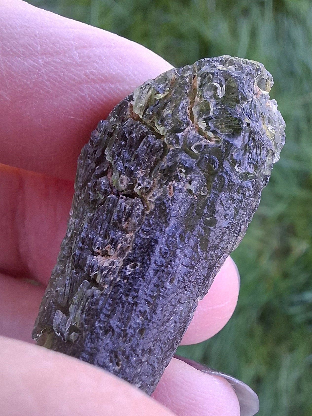 Moldavite Piece, NESMEN, 8.04g, Tektite (Ref: 1377)