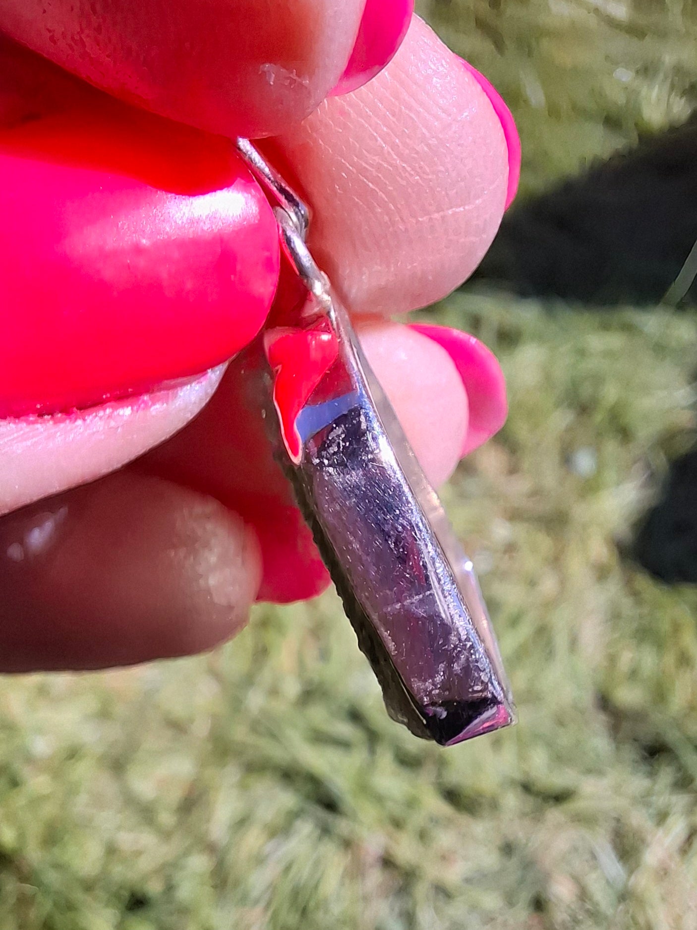 Moldavite Pendant, 925 Silver, Tektite (Ref: P432)