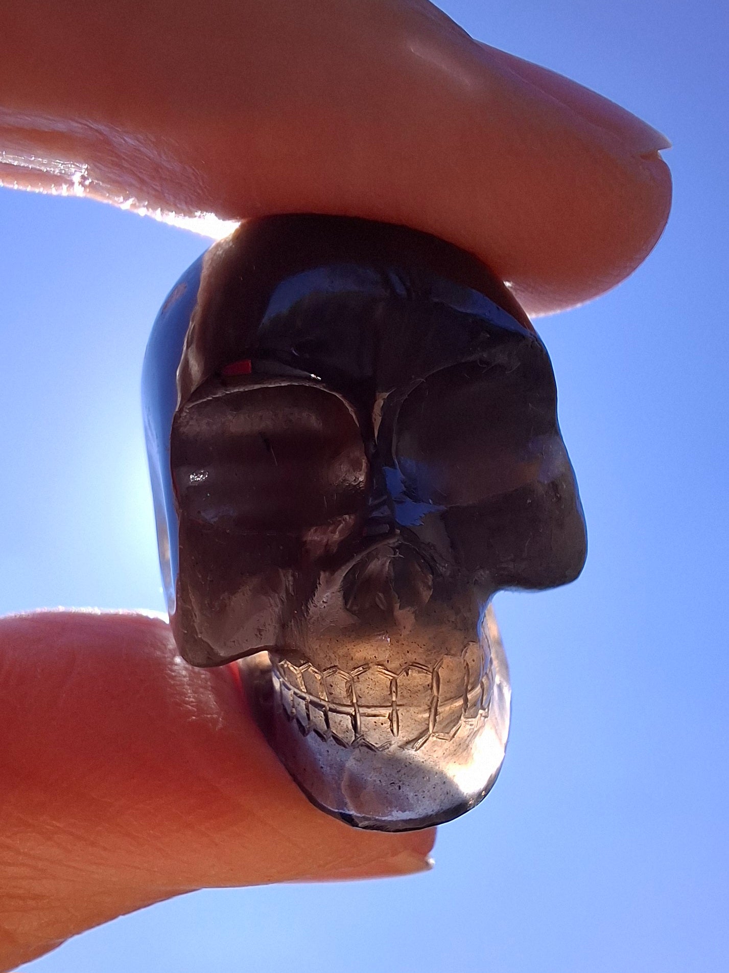 Agni Manitite SKULL Carving, 13.06g, Crystal (Ref: Ag S3)