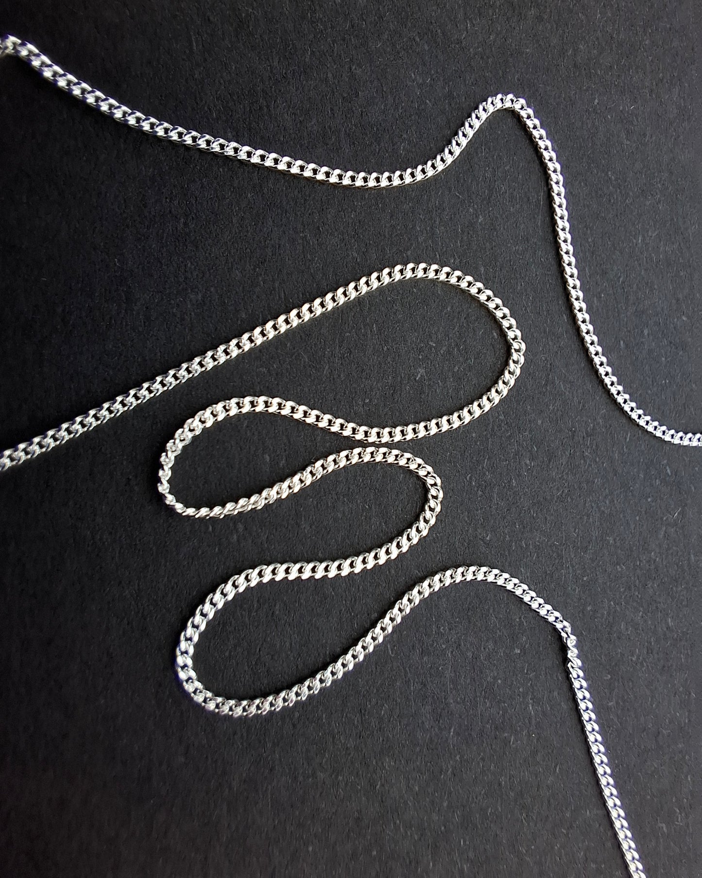 Curb Diamond cut, 0.9mm, 20 inch, 925 Silver CHAIN (Ref: chain-4)