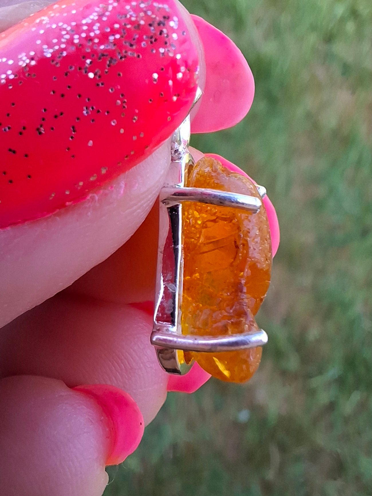 Baltic Amber Pendant, 925 Silver, Fossil (Ref: AP21)