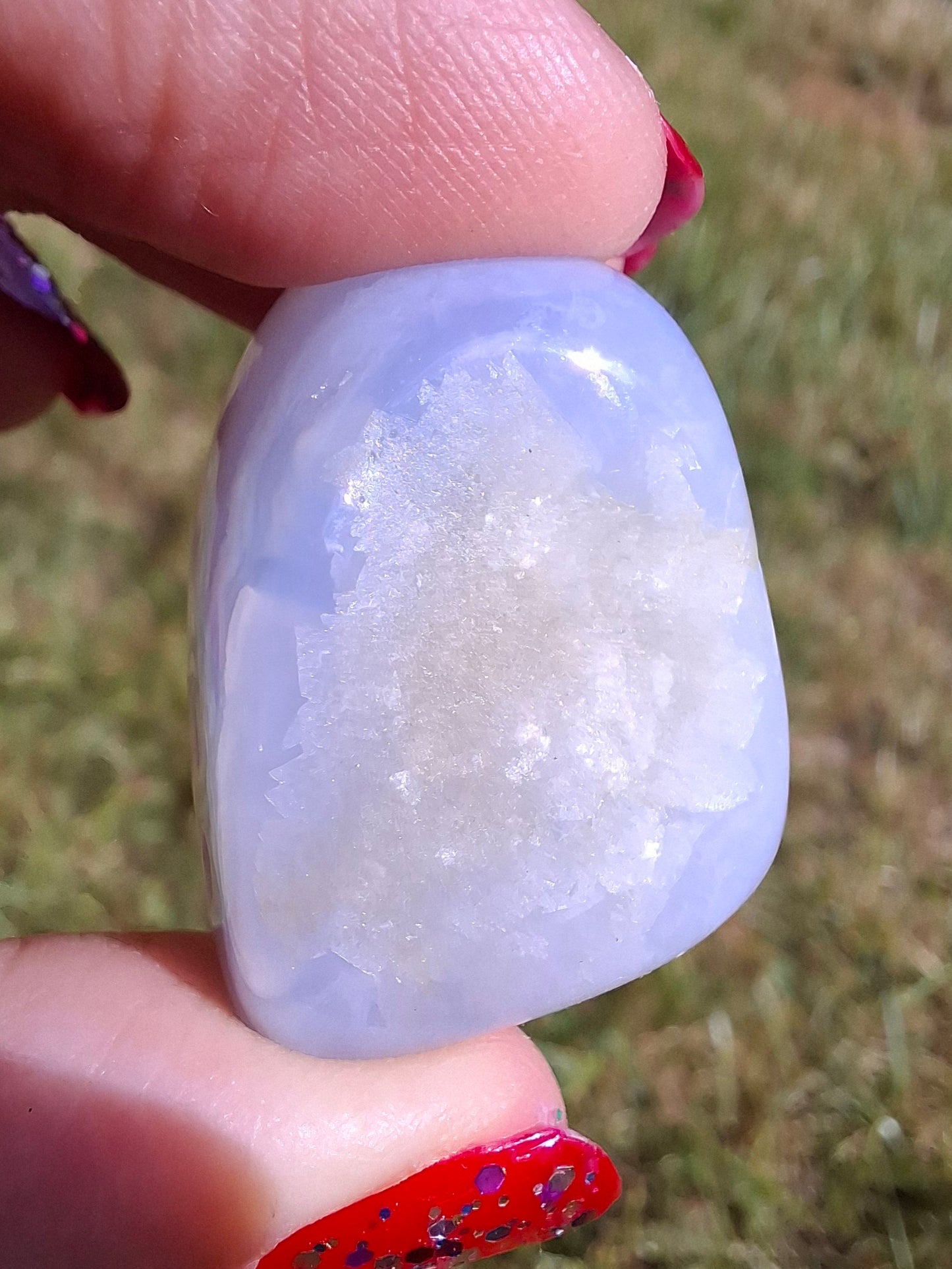 Blue Lace Agate, Tumble Stone, Crystal (Ref: T144)