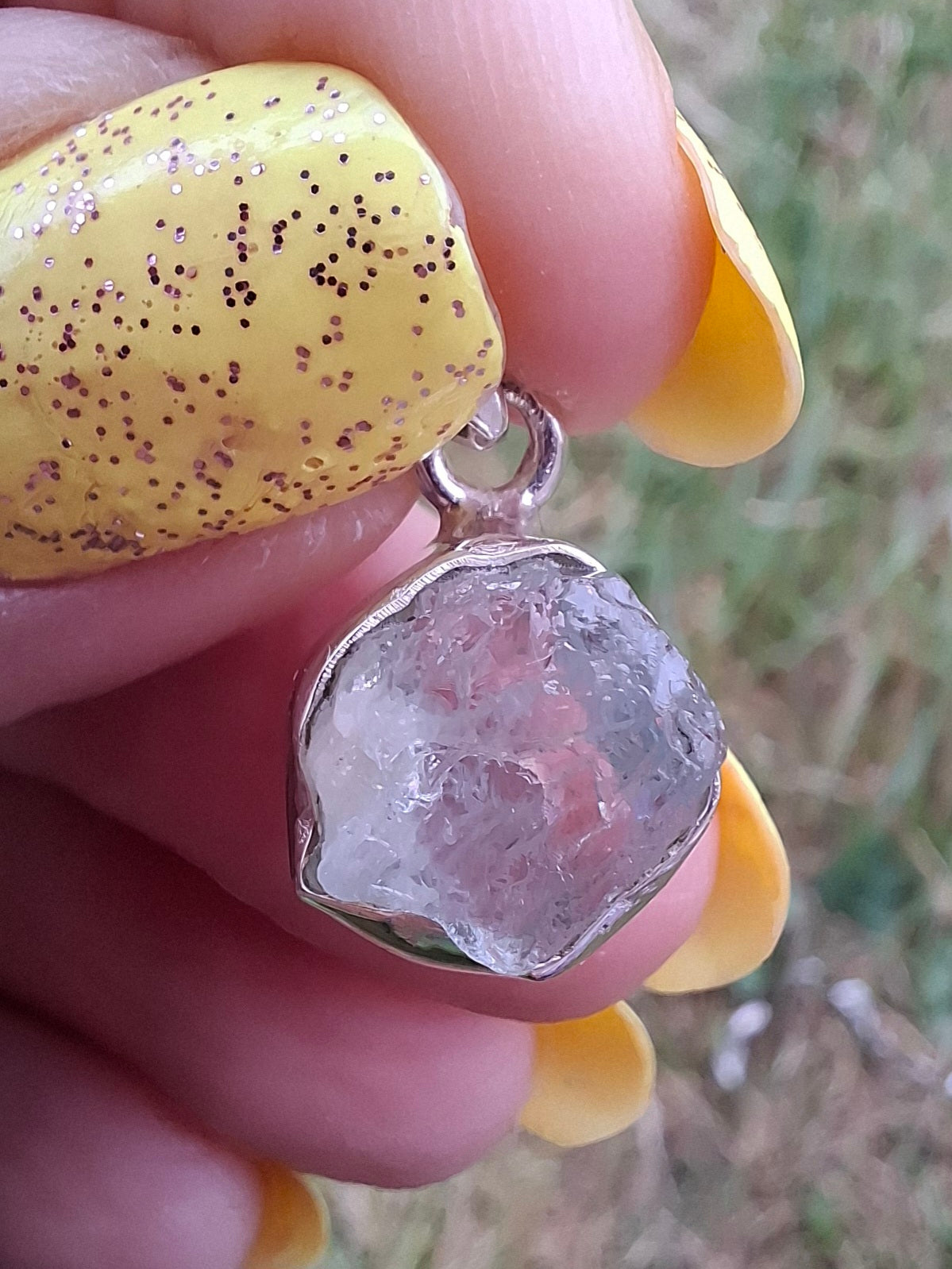 Aquamarine Pendant, 925 Silver, Crystal (Ref: AQ18)