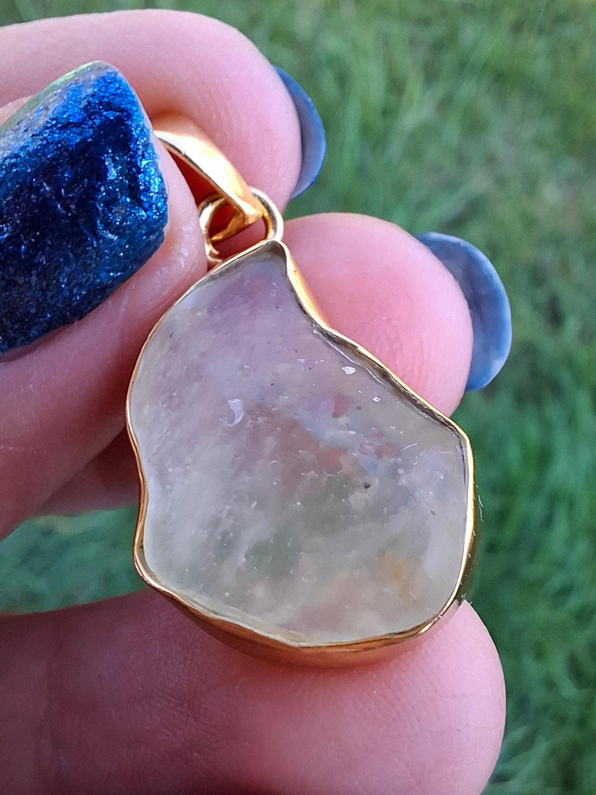 Libyan Desert Glass Pendant, 14K GOLD Plated, Tektite (Ref: LP115)