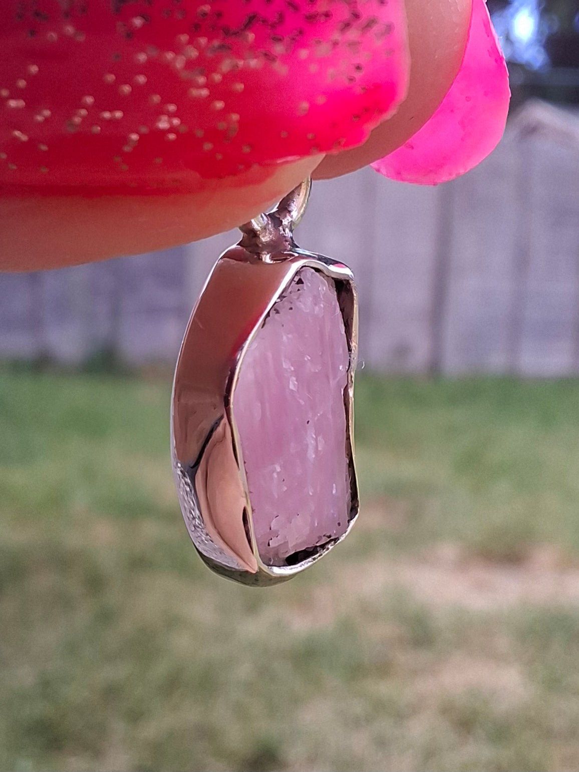 Pink Tourmaline Pendant, 925 Silver, Crystal (Ref: PT69)