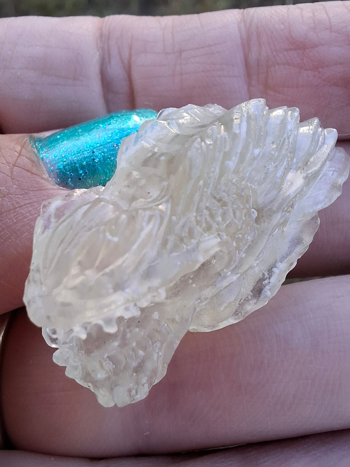 Libyan Desert Glass DRAGON HEAD carving, 9.66g, Tektite (Ref: Dragon 3)