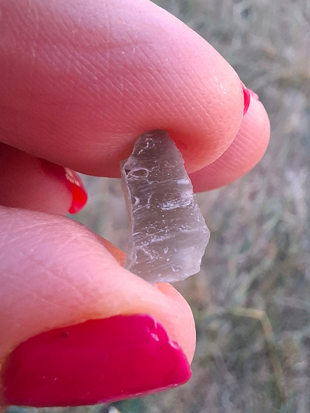 Moldavite Piece, SNOWFLAKE, FROSTED, BRUSNA, 0.32g, Tektite (Ref: 1505)