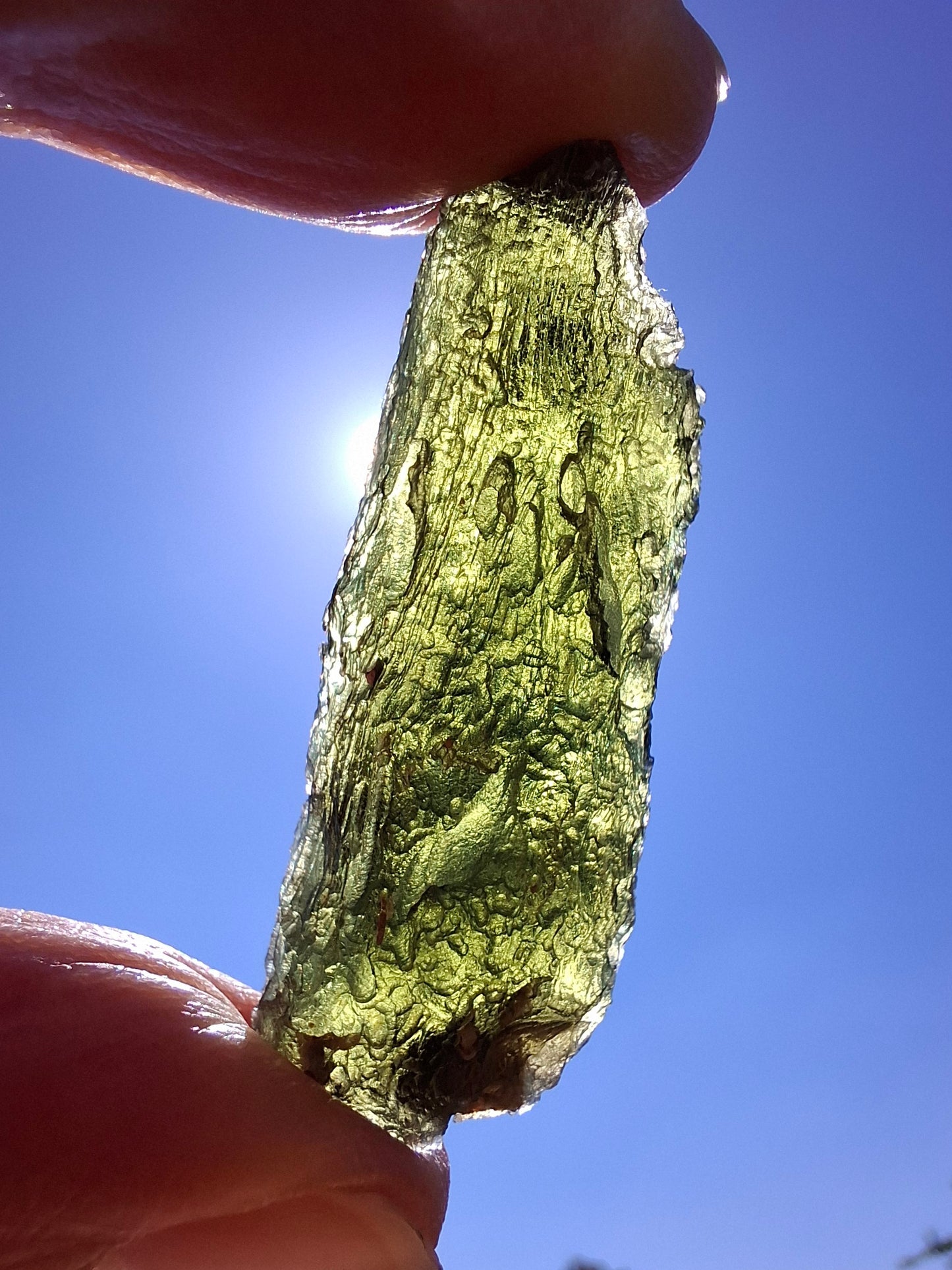 Moldavite Piece, NESMEN, 8.47g, Tektite (Ref: 1372)