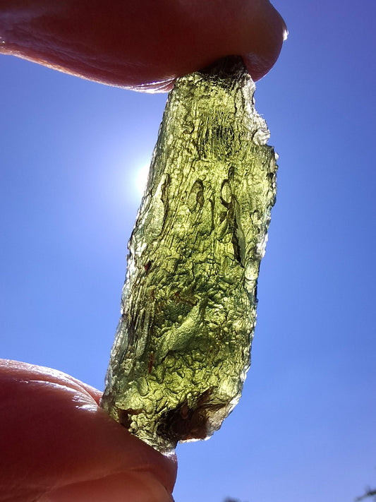 Moldavite Piece, NESMEN, 8.47g, Tektite (Ref: 1372)